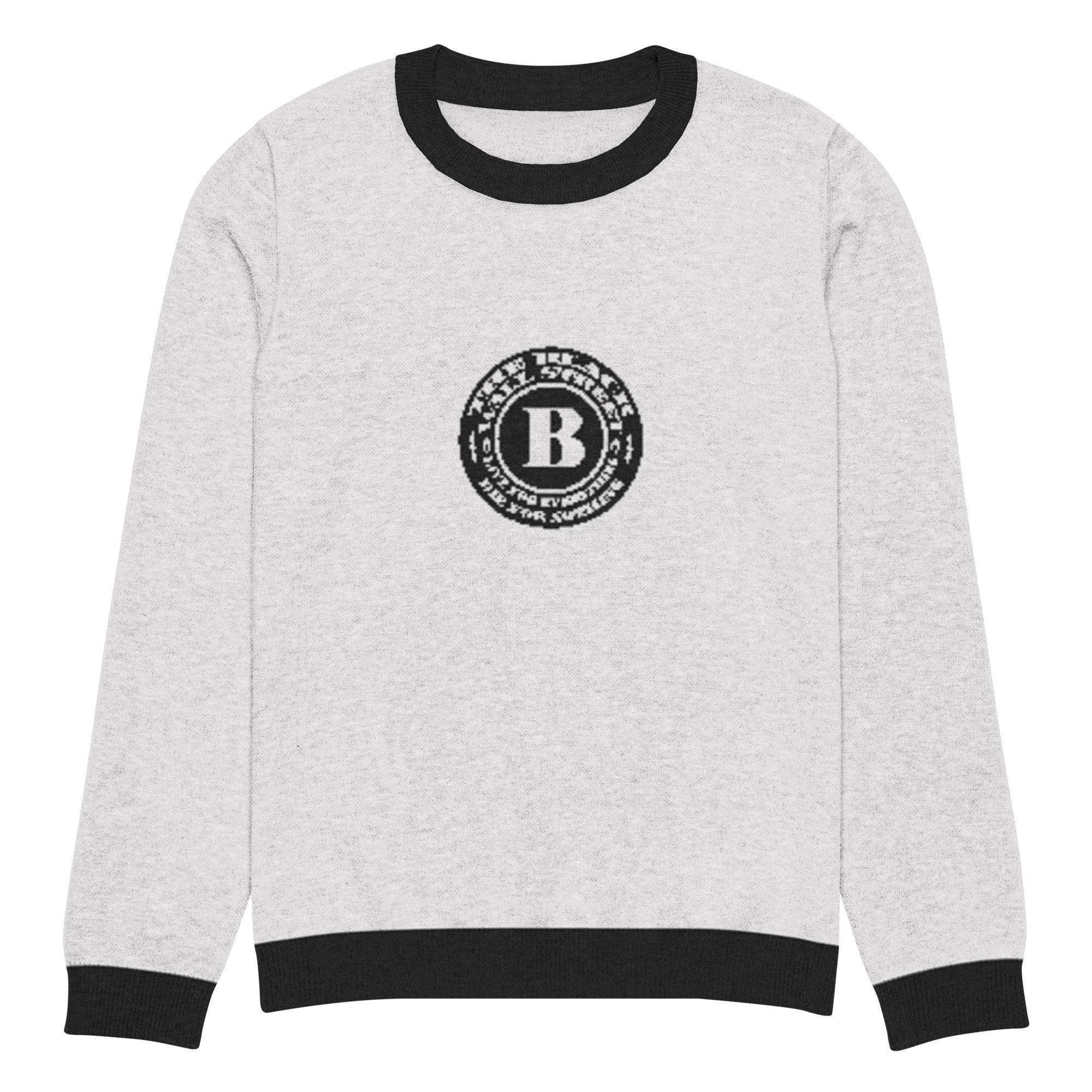 Black Wall Street Crew Knitted Sweater - InvestmenTees