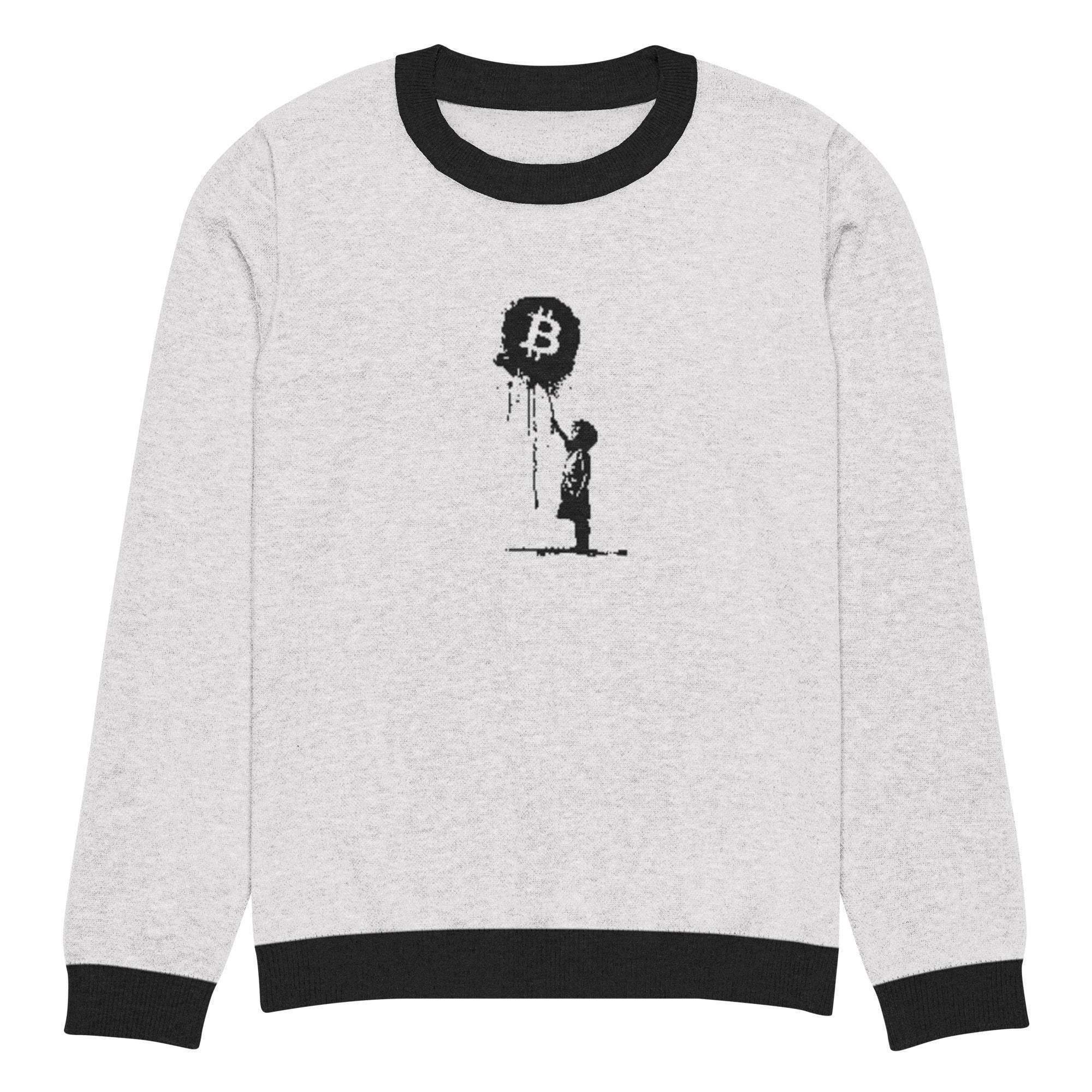 Bitcoin Floats Knitted Crew Sweater - InvestmenTees