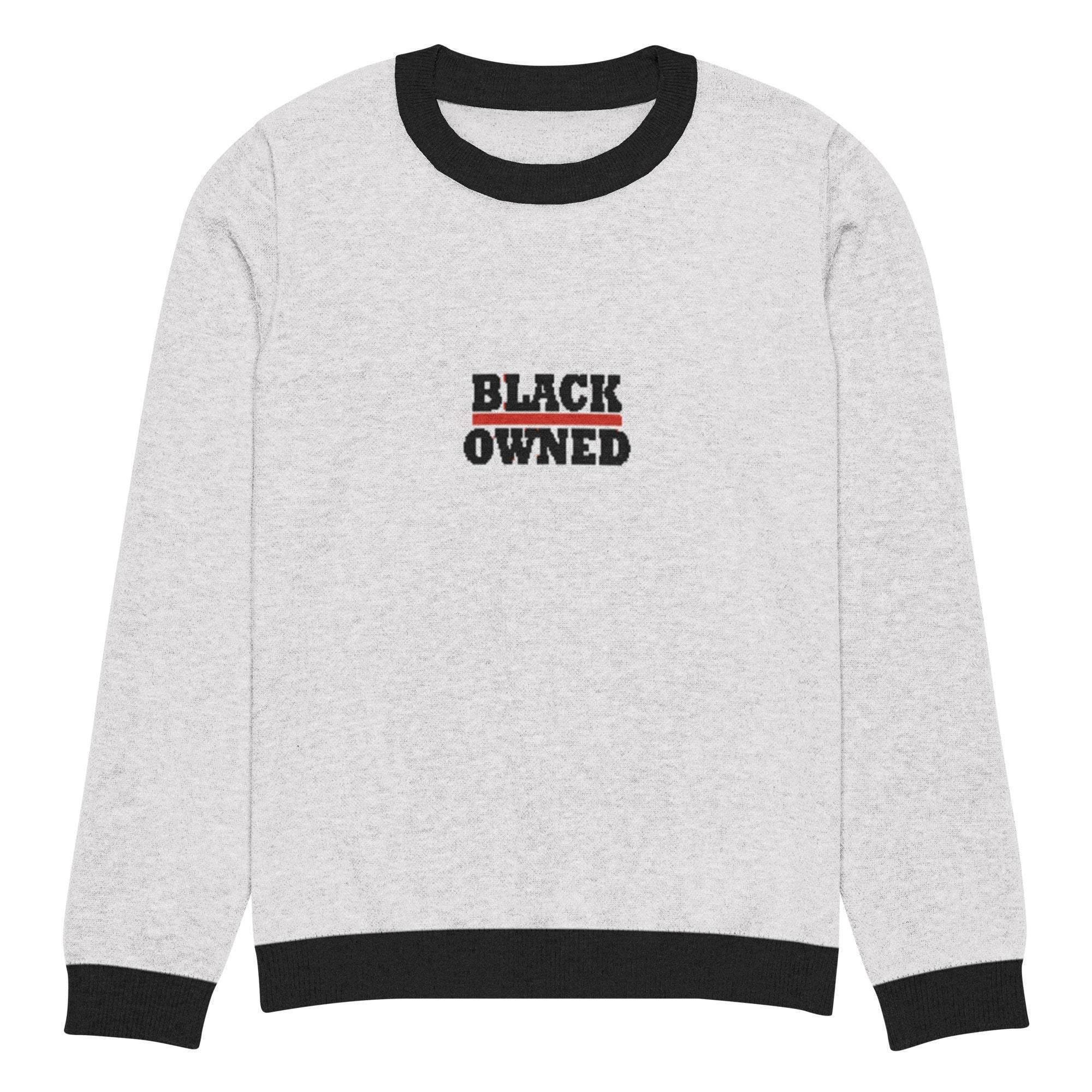 Black Owned Crew Knitted Sweater - InvestmenTees