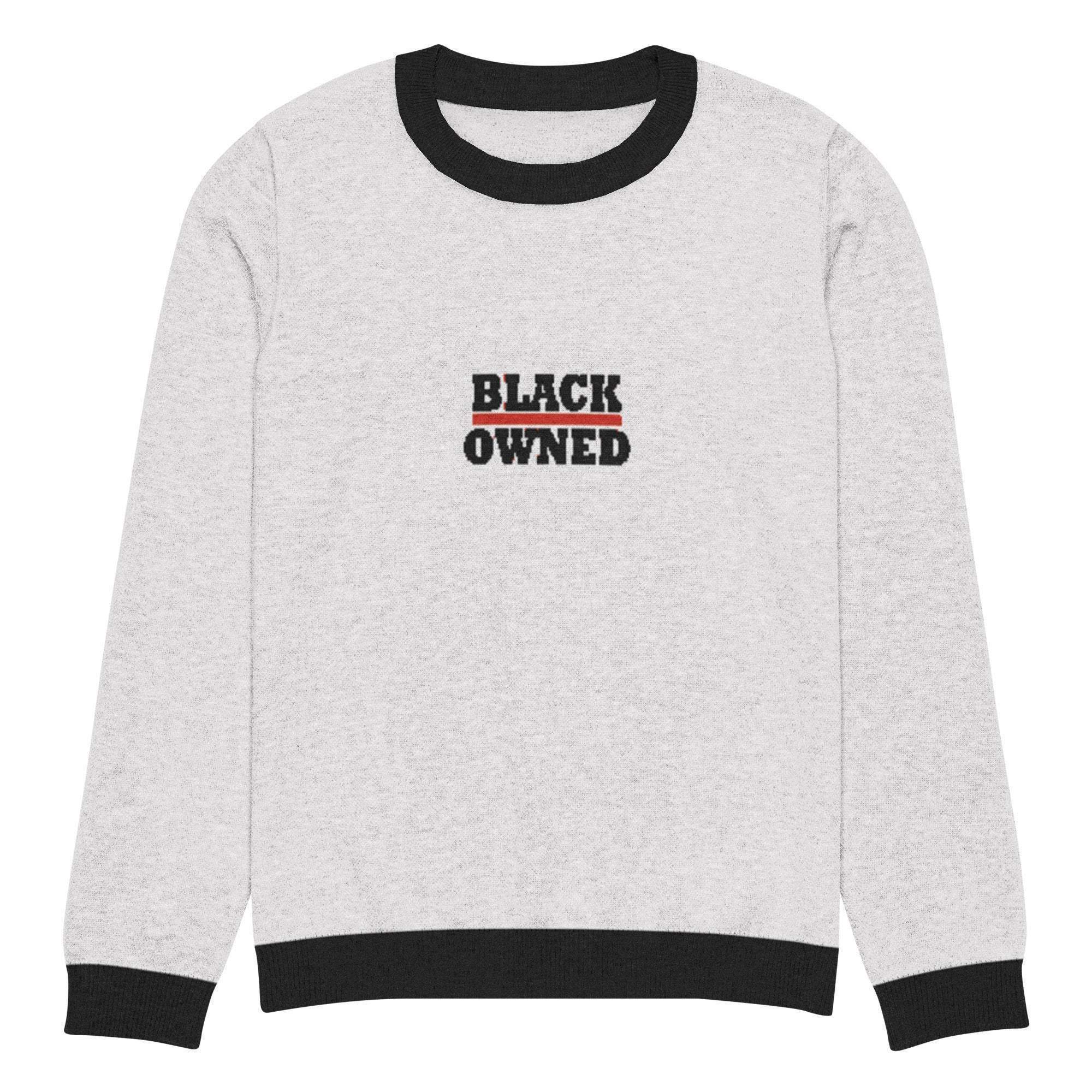 Black Owned Crew Knitted Sweater - InvestmenTees