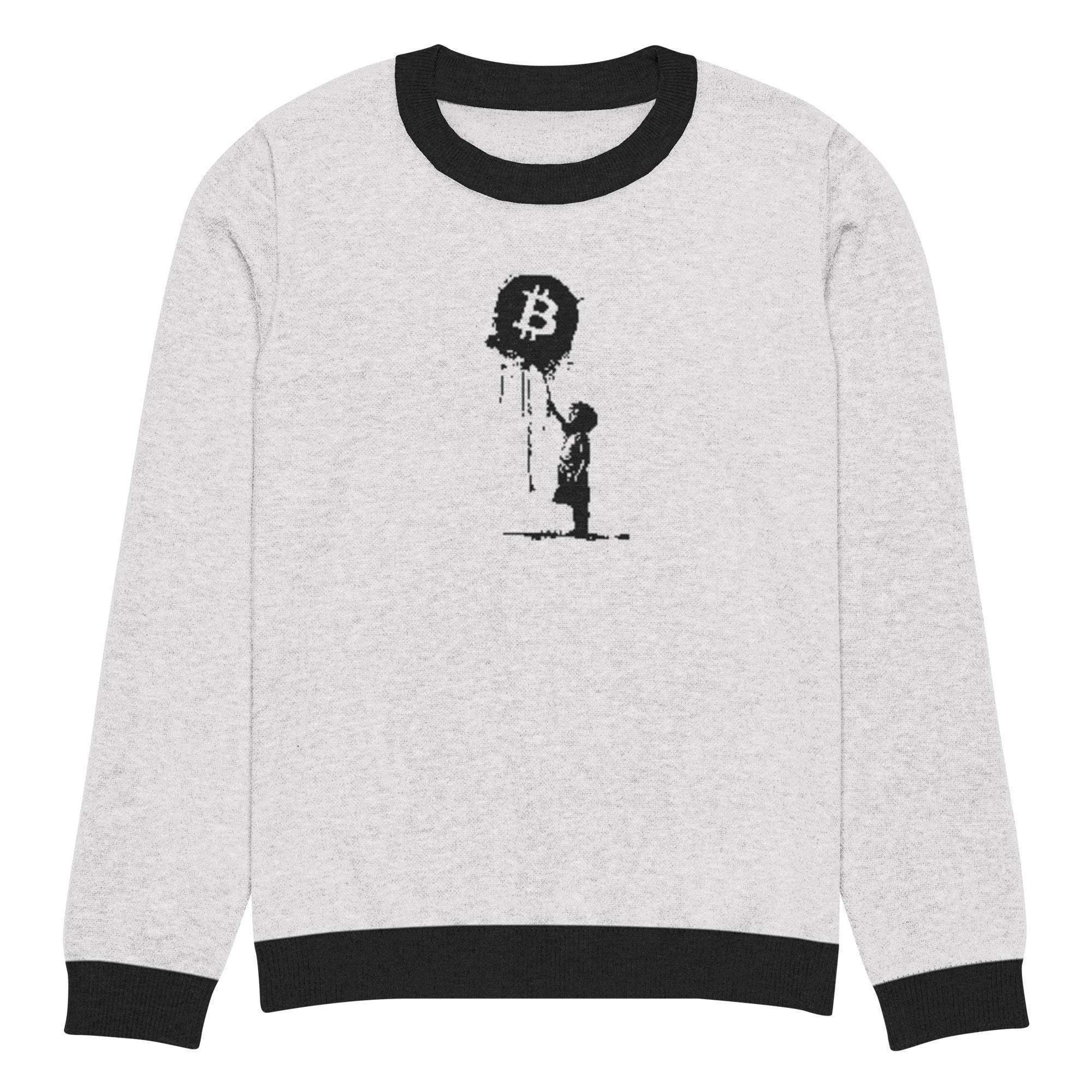 Bitcoin Floats Knitted Crew Sweater - InvestmenTees