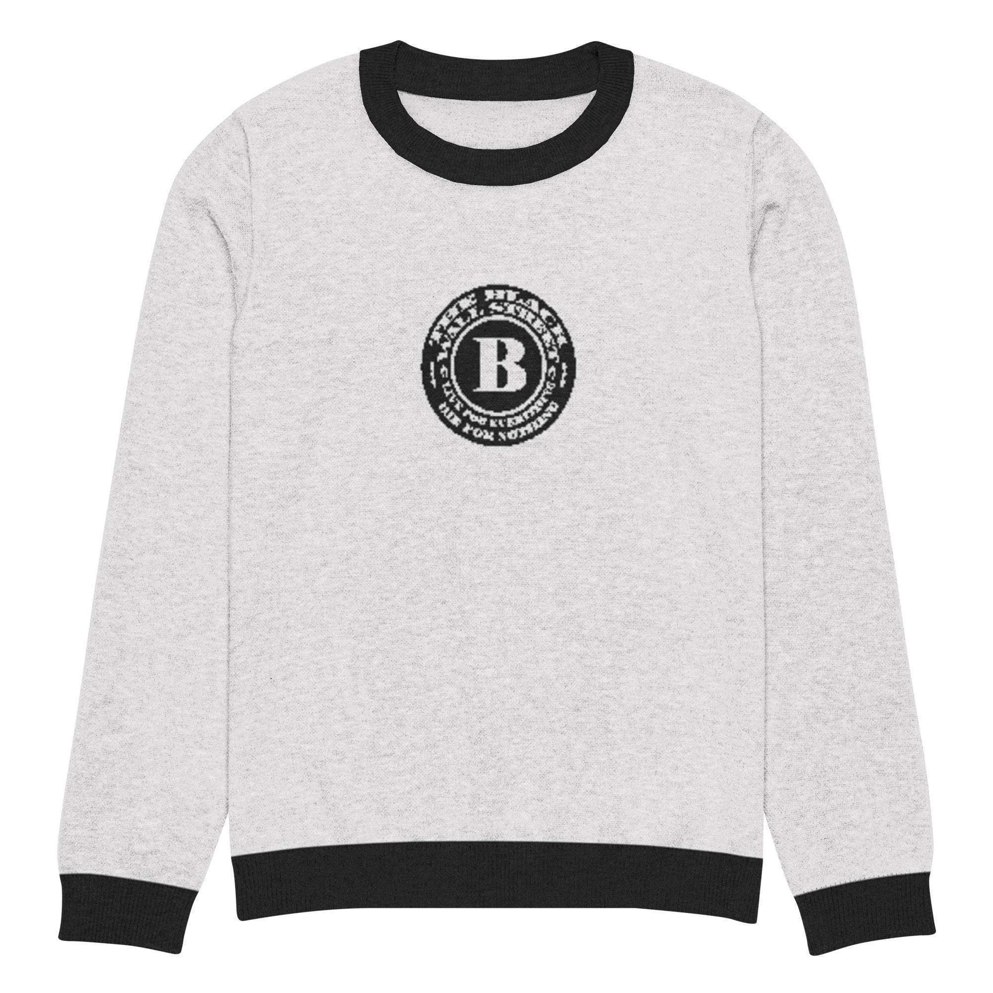 Black Wall Street Crew Knitted Sweater - InvestmenTees