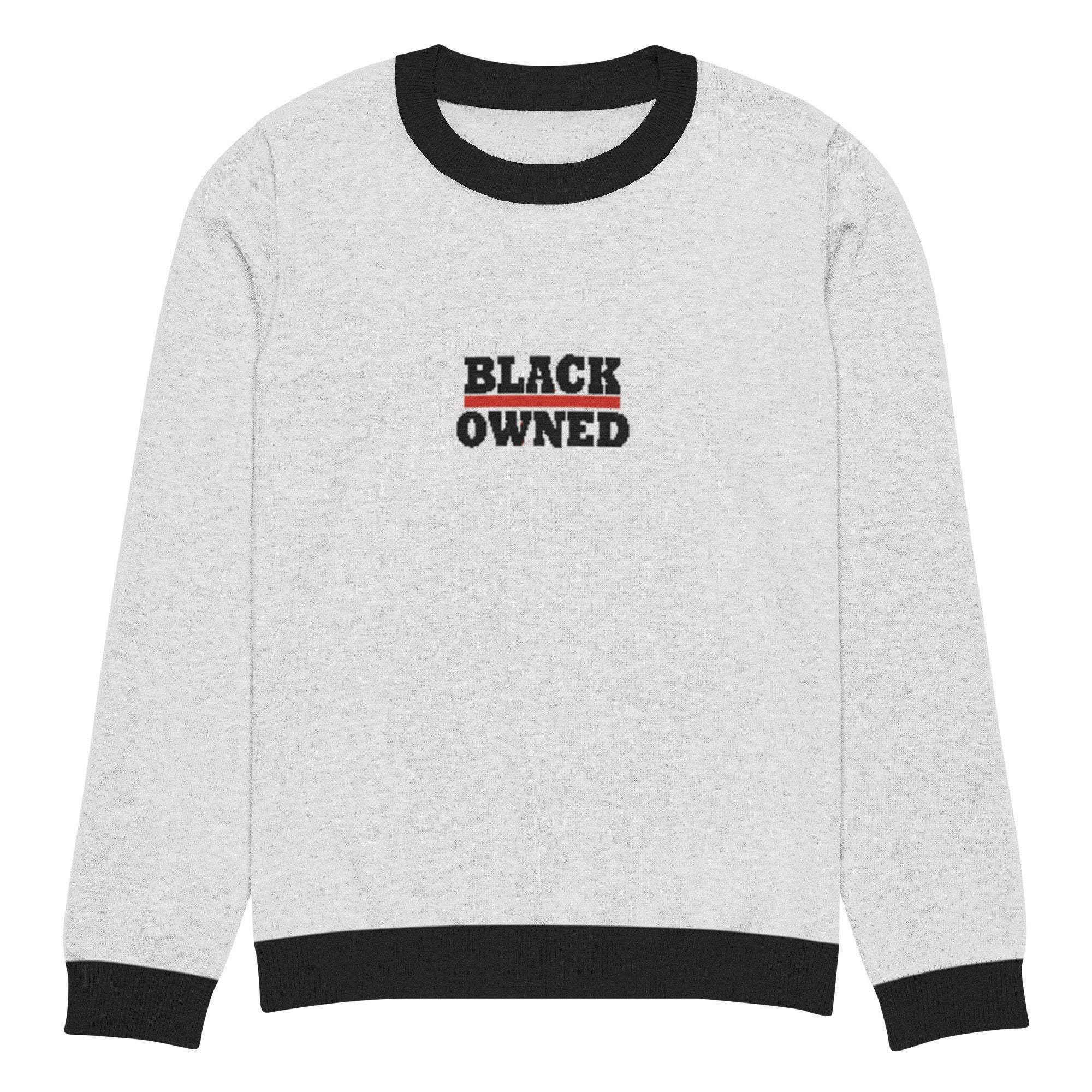 Black Owned Crew Knitted Sweater - InvestmenTees