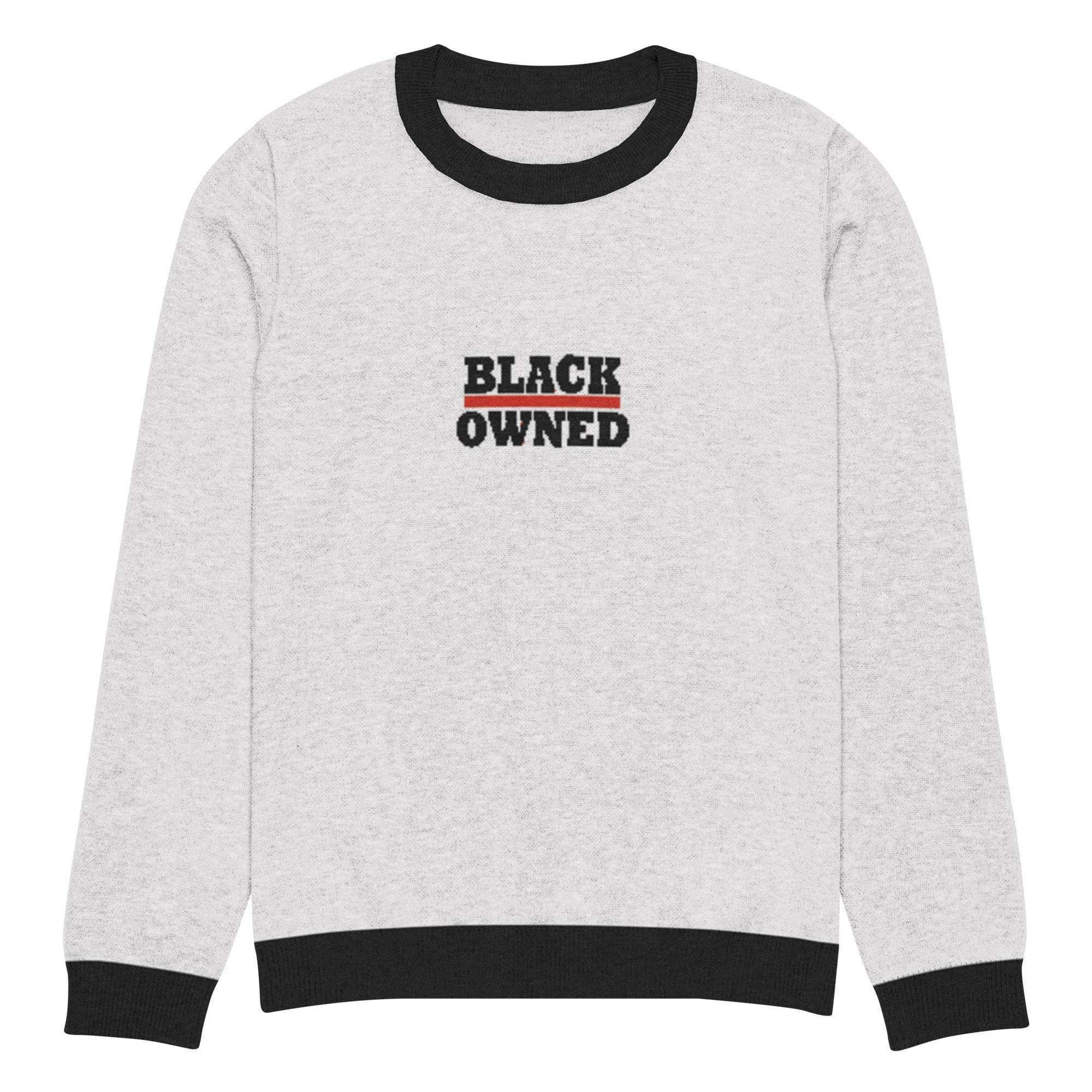 Black Owned Crew Knitted Sweater - InvestmenTees