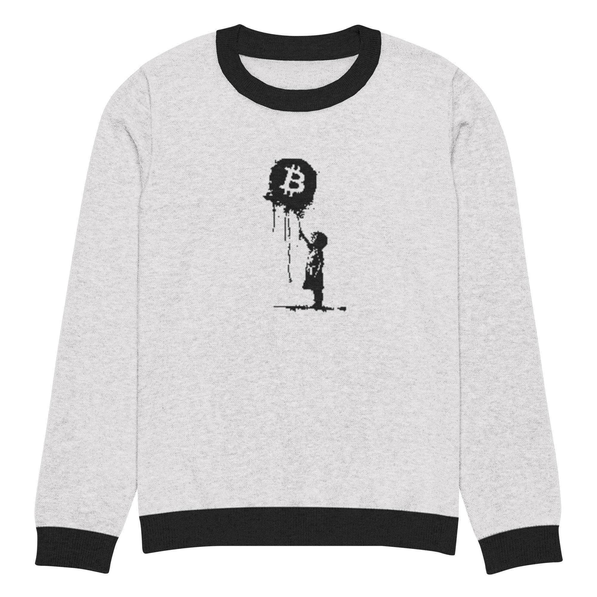 Bitcoin Floats Knitted Crew Sweater - InvestmenTees