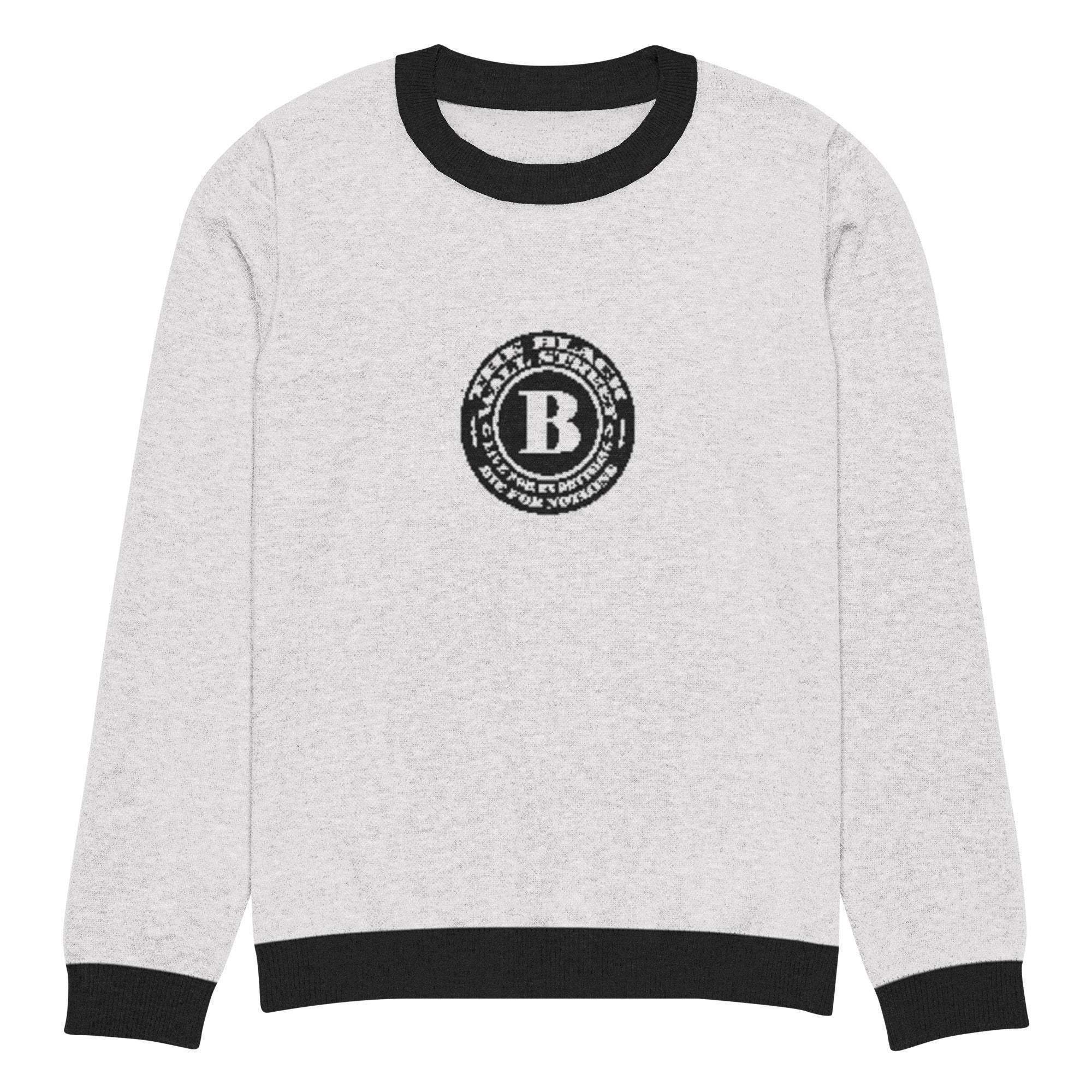Black Wall Street Crew Knitted Sweater - InvestmenTees