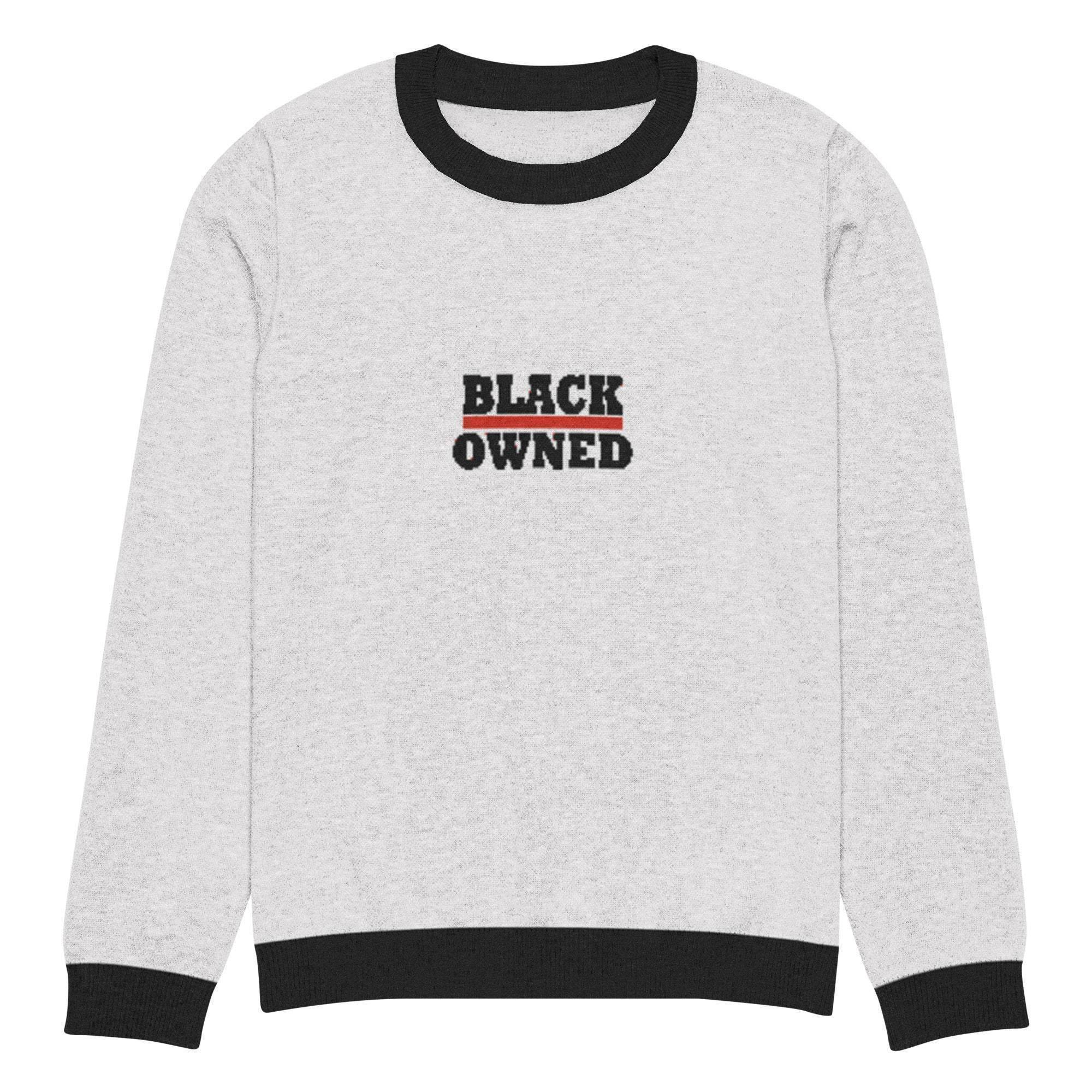 Black Owned Crew Knitted Sweater - InvestmenTees