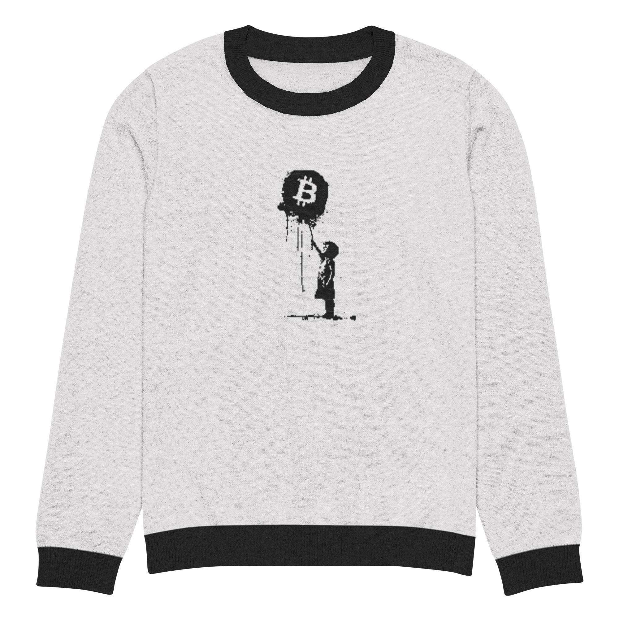 Bitcoin Floats Knitted Crew Sweater - InvestmenTees