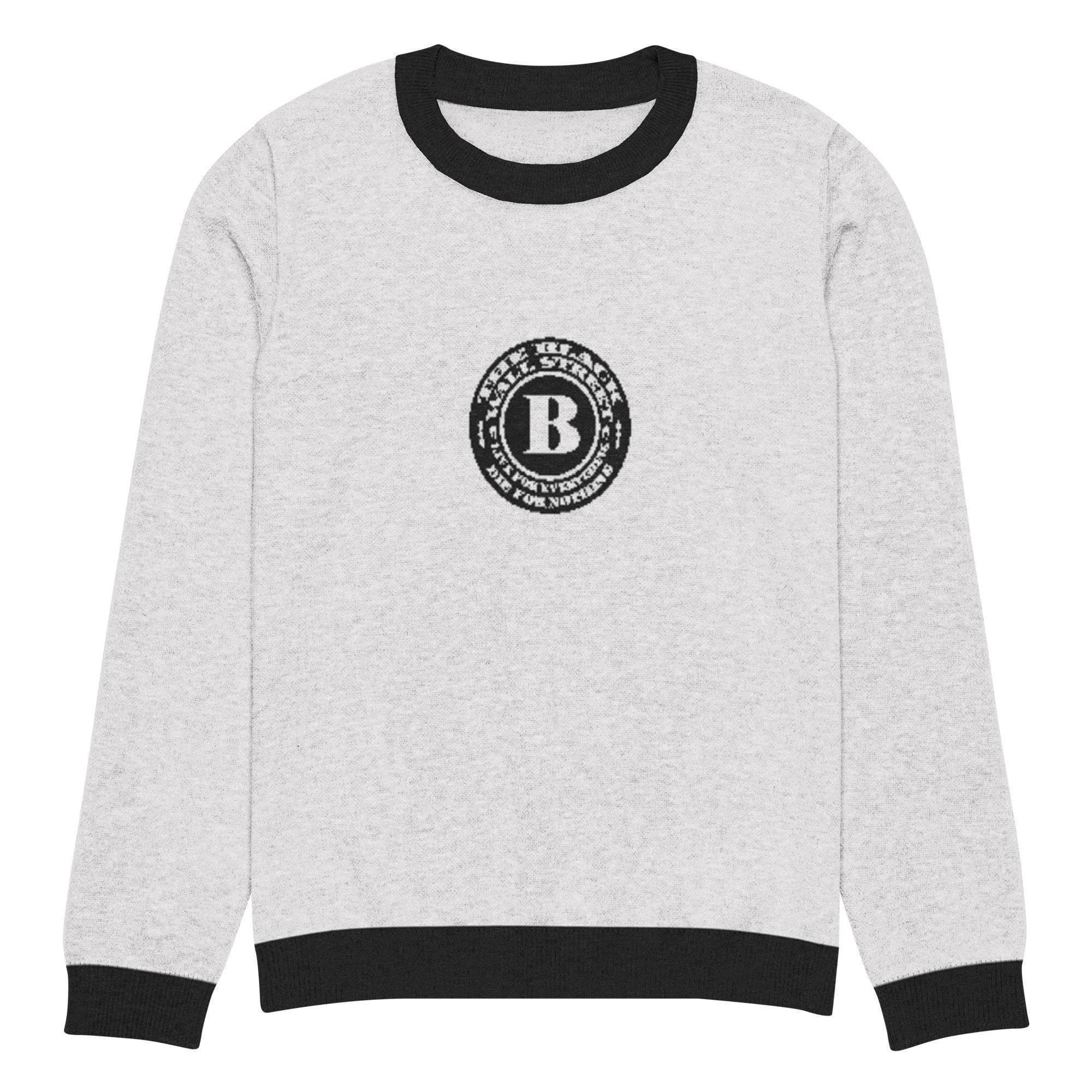 Black Wall Street Crew Knitted Sweater - InvestmenTees