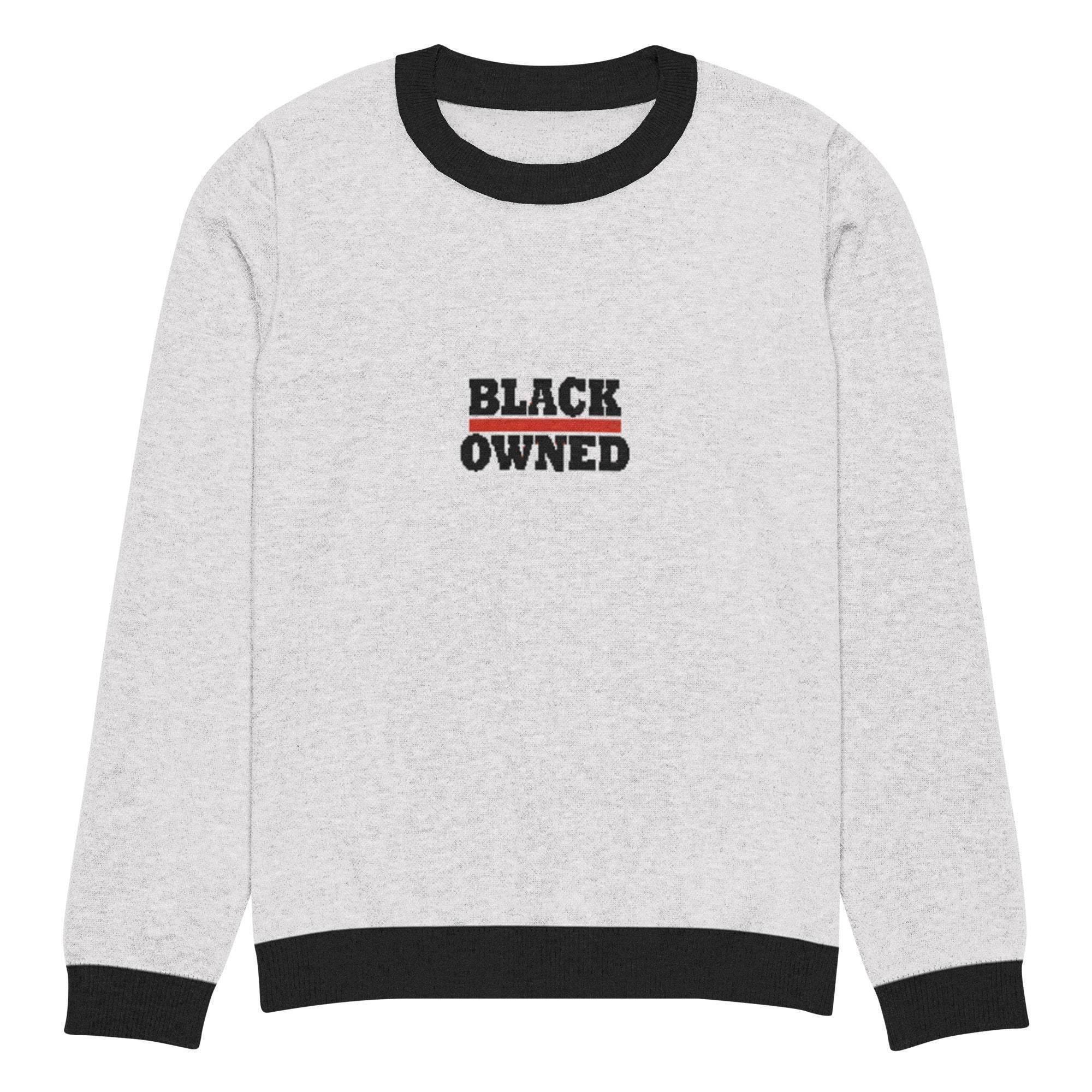 Black Owned Crew Knitted Sweater - InvestmenTees