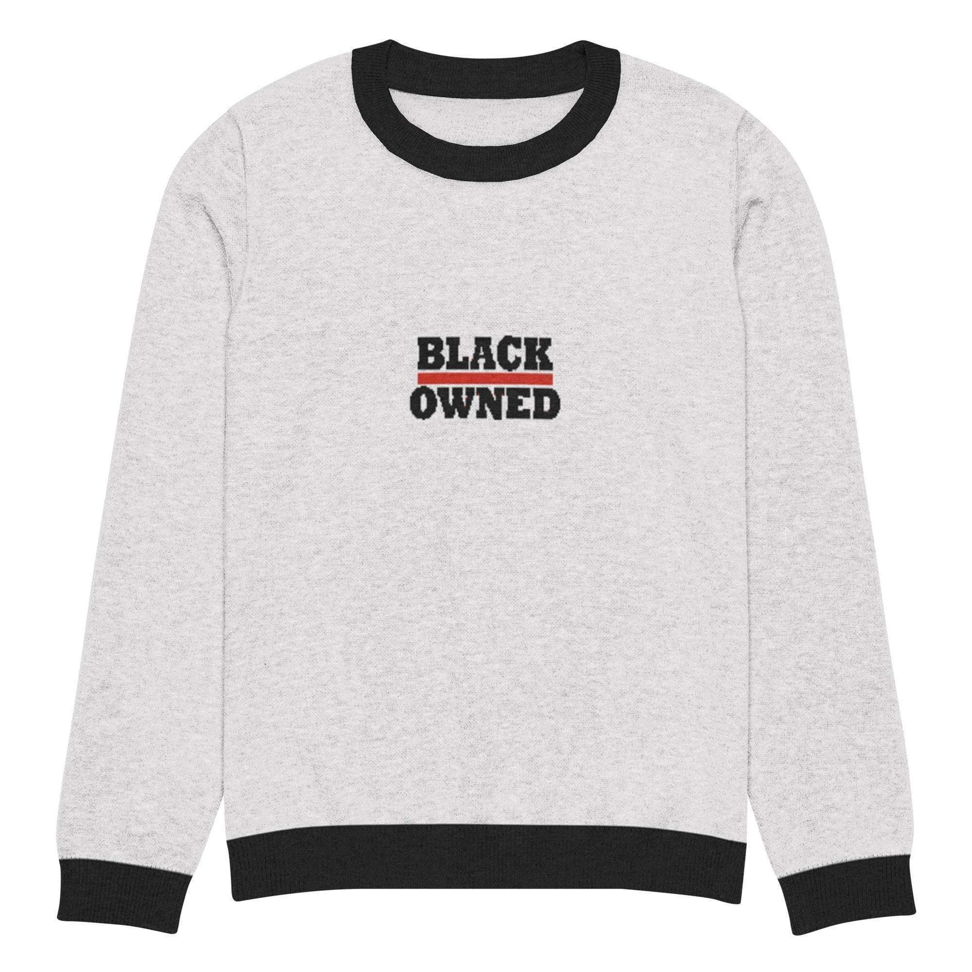 Black Owned Crew Knitted Sweater - InvestmenTees