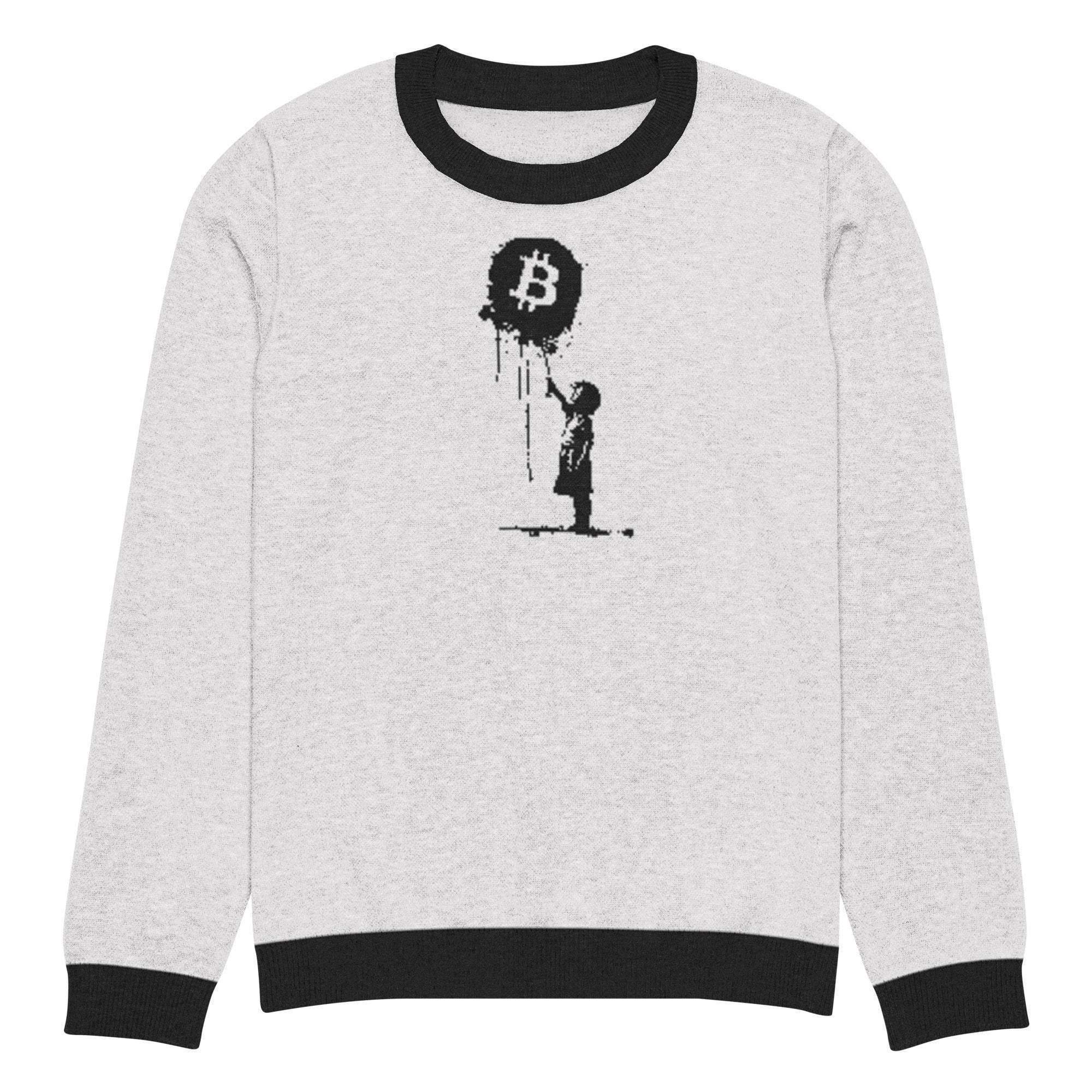 Bitcoin Floats Knitted Crew Sweater - InvestmenTees