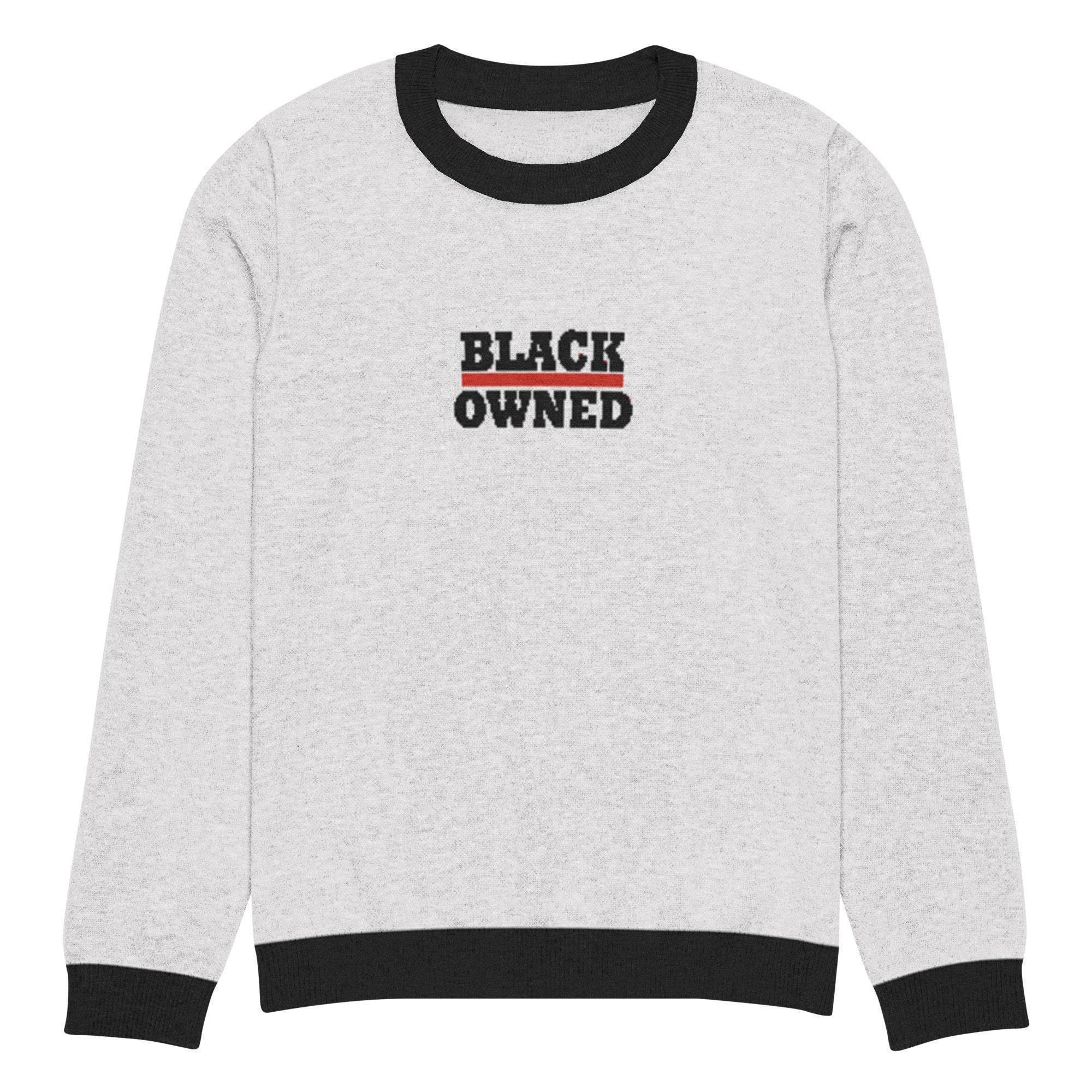Black Owned Crew Knitted Sweater - InvestmenTees