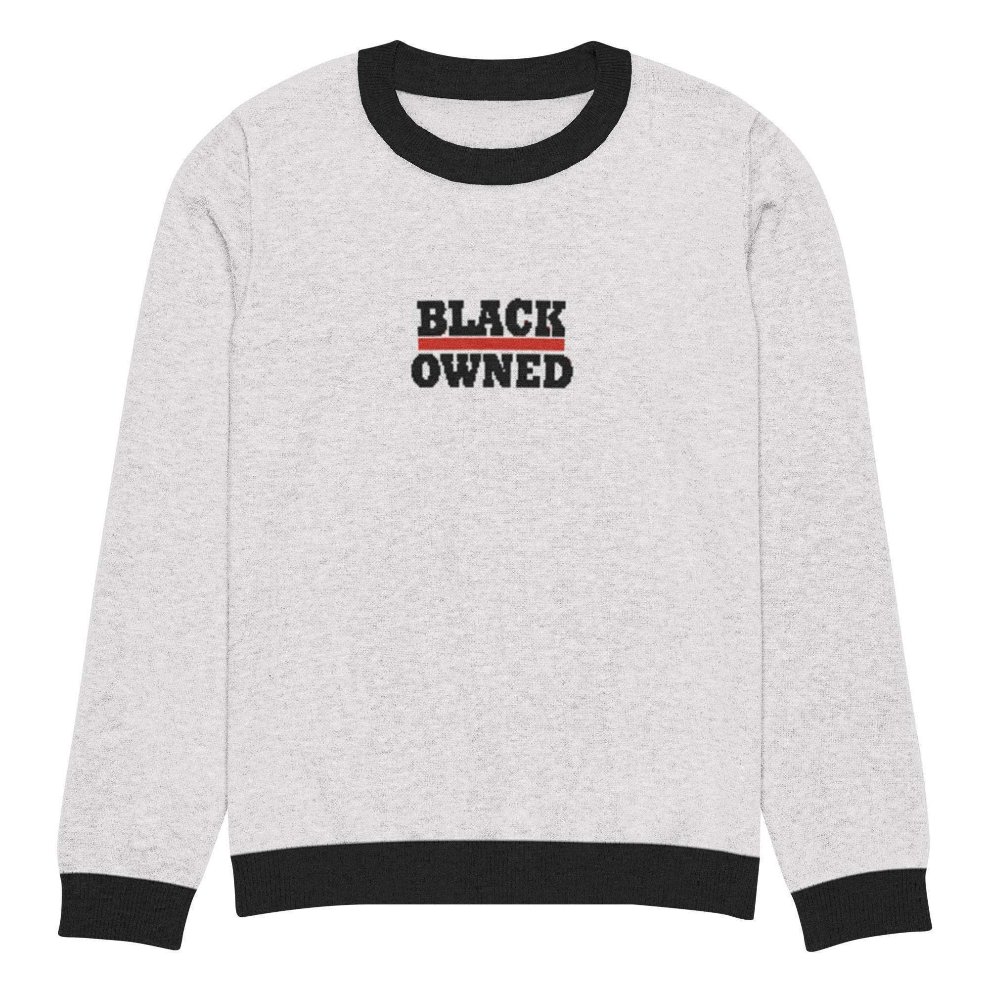 Black Owned Crew Knitted Sweater - InvestmenTees