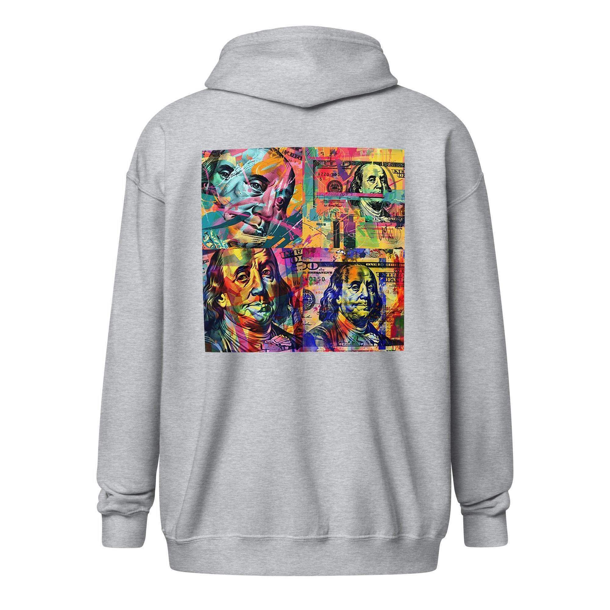 Colorful Benjamins Zip Up Hoodie - InvestmenTees