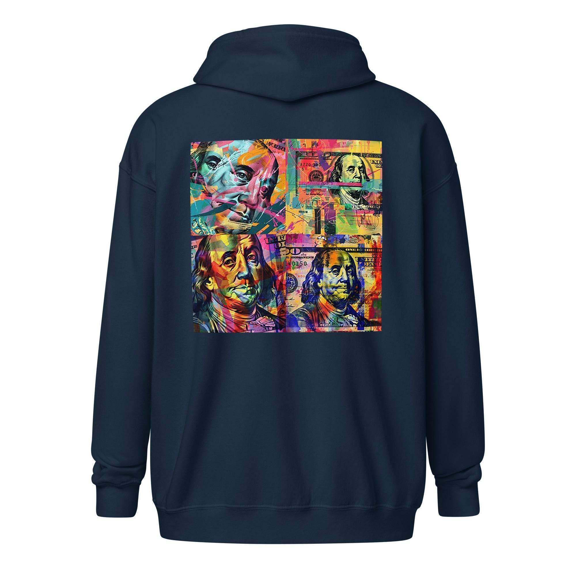 Colorful Benjamins Zip Up Hoodie - InvestmenTees