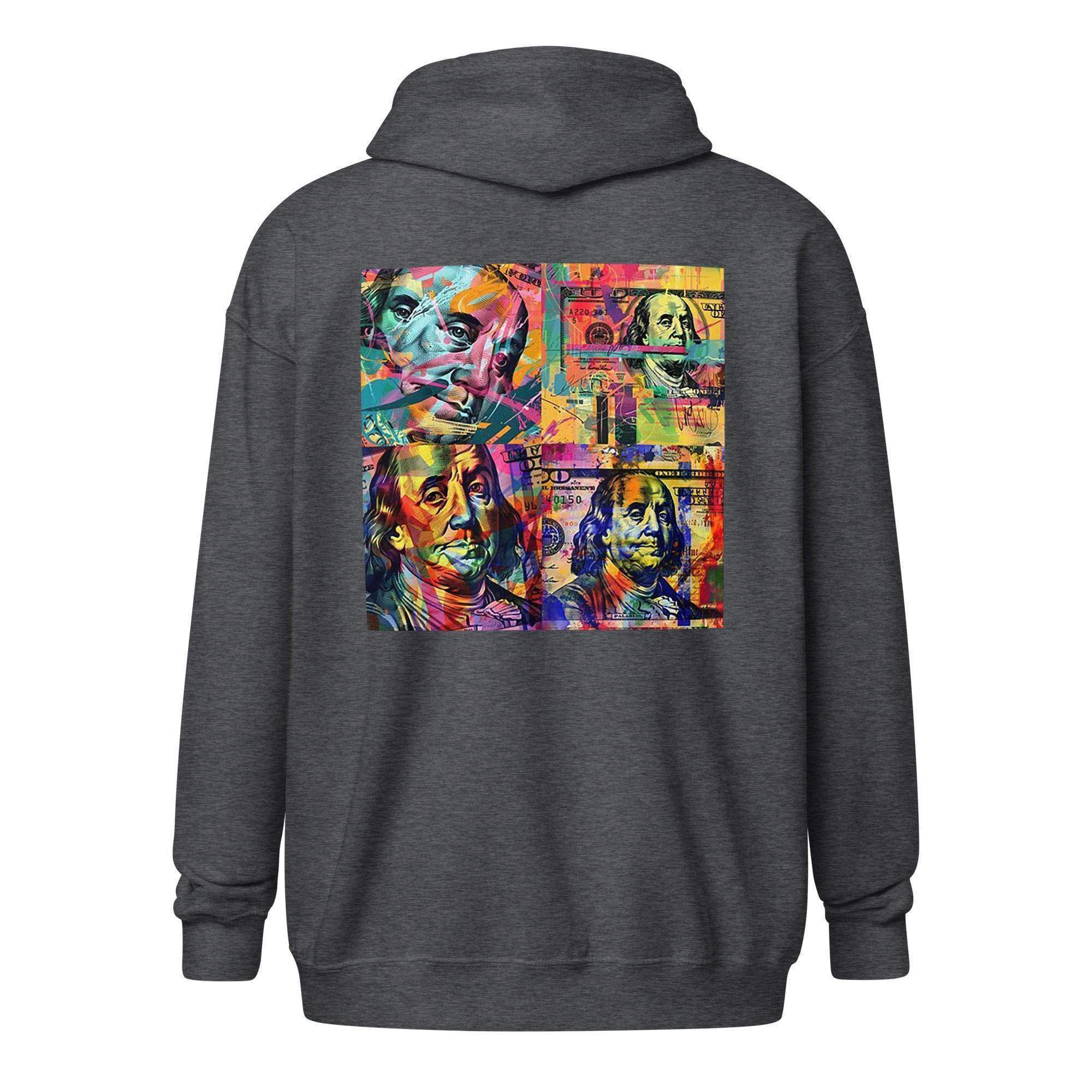 Colorful Benjamins Zip Up Hoodie - InvestmenTees