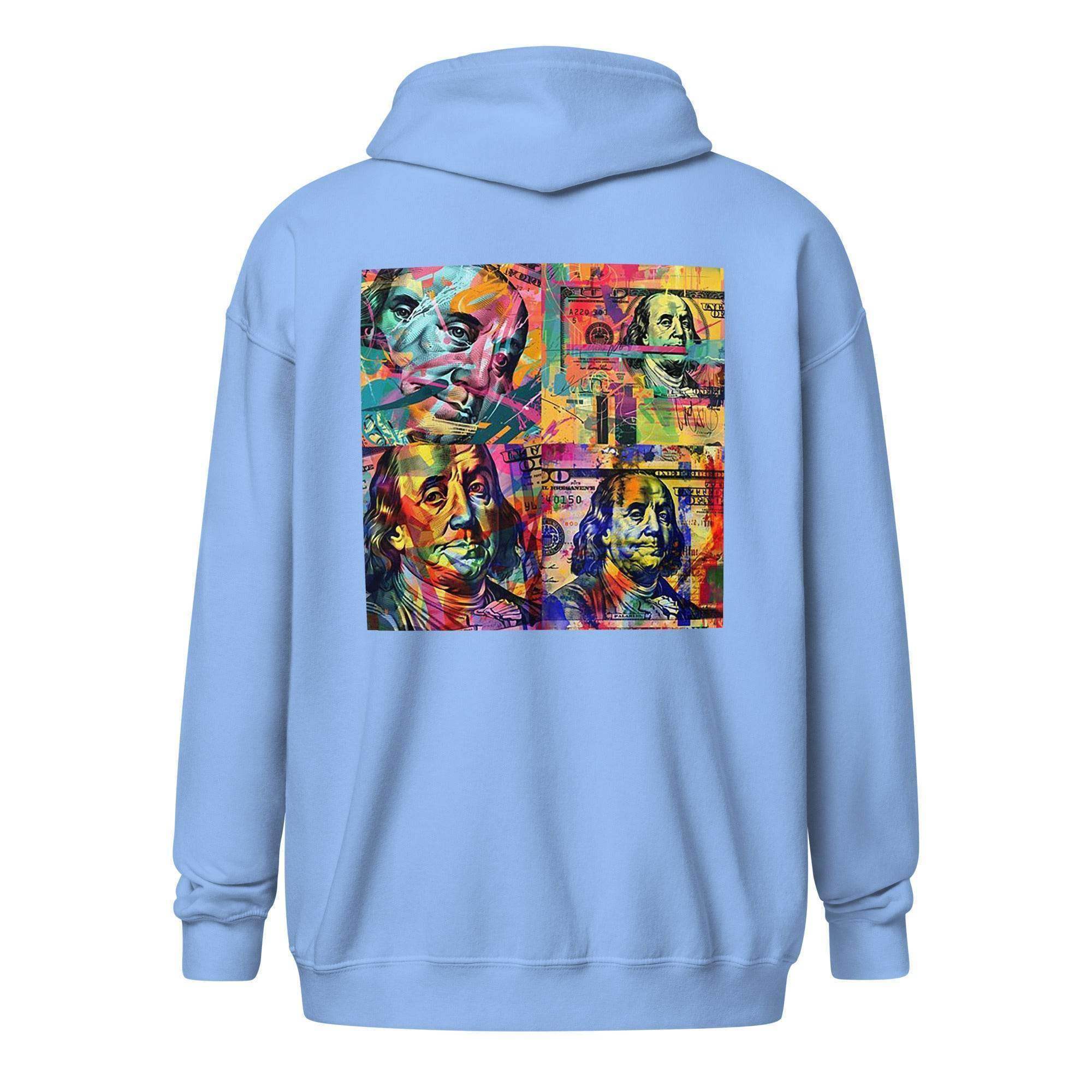 Colorful Benjamins Zip Up Hoodie - InvestmenTees