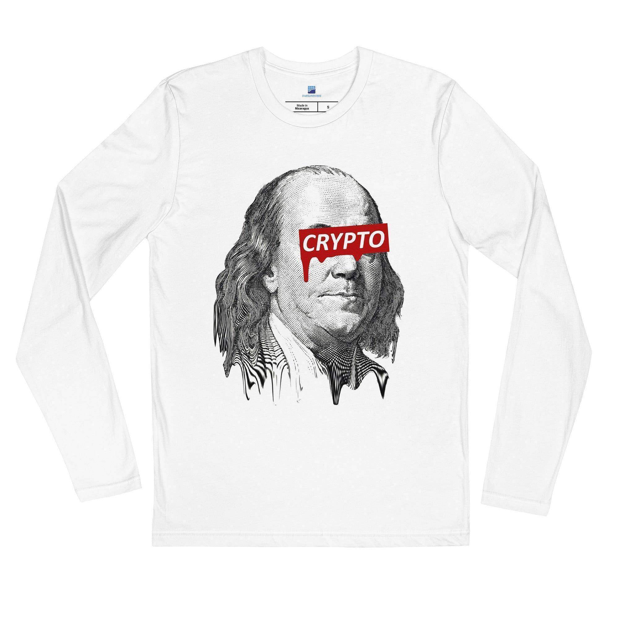 CRYPTO Benjamin Franklin Long Sleeve T-Shirt - InvestmenTees
