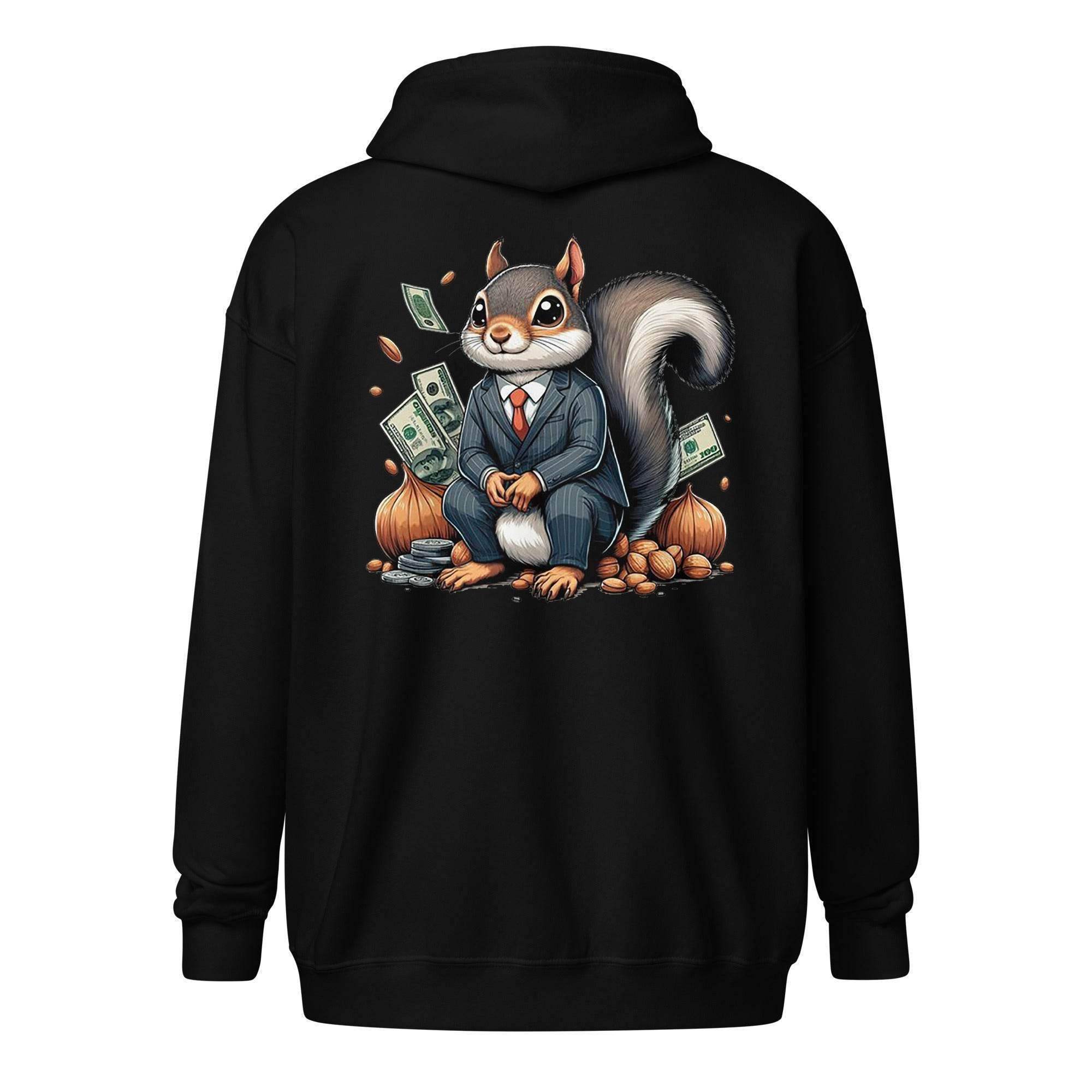 Rich Squirrel Zip Up Hoodie - InvestmenTees
