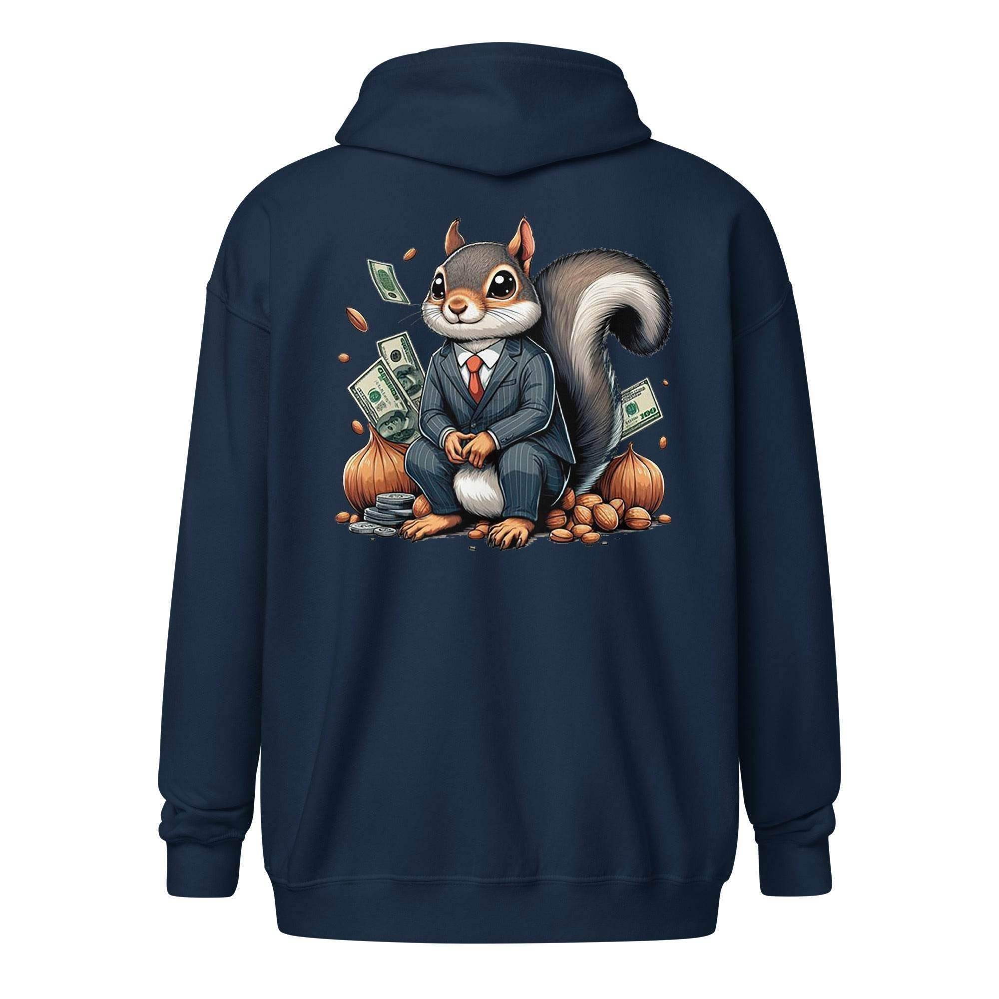Rich Squirrel Zip Up Hoodie - InvestmenTees