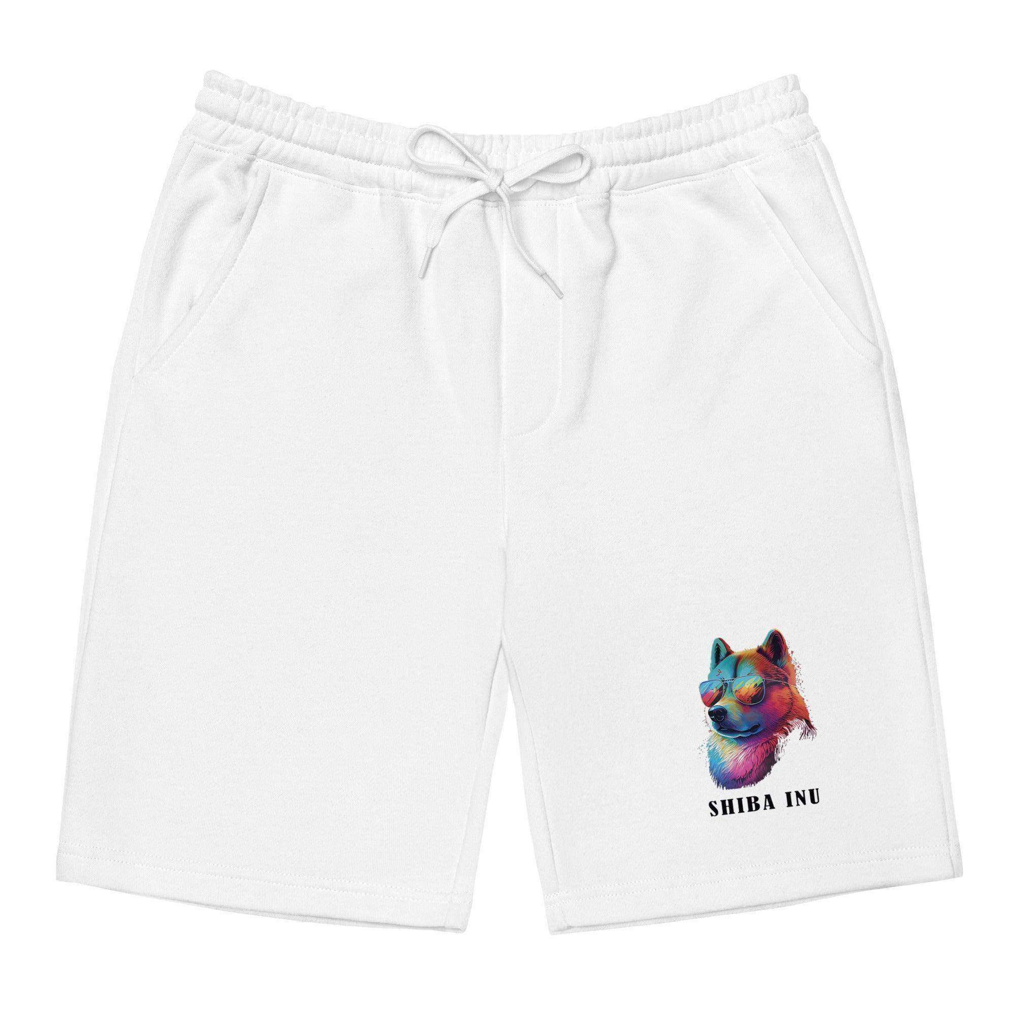 Shiba Ina with Sunglasses Fleece Shorts - InvestmenTees