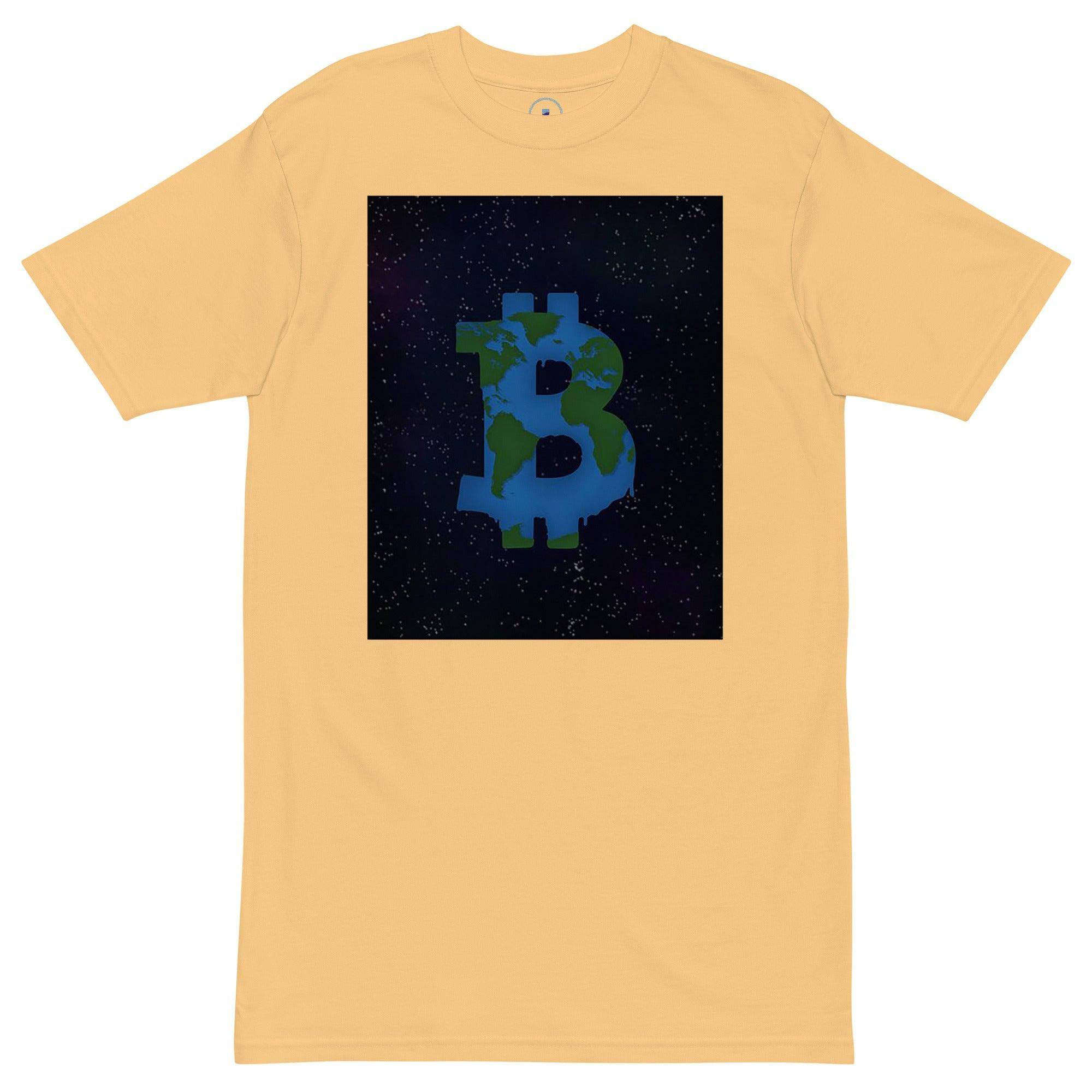 Bitcoin Earth World Art T-Shirt - InvestmenTees