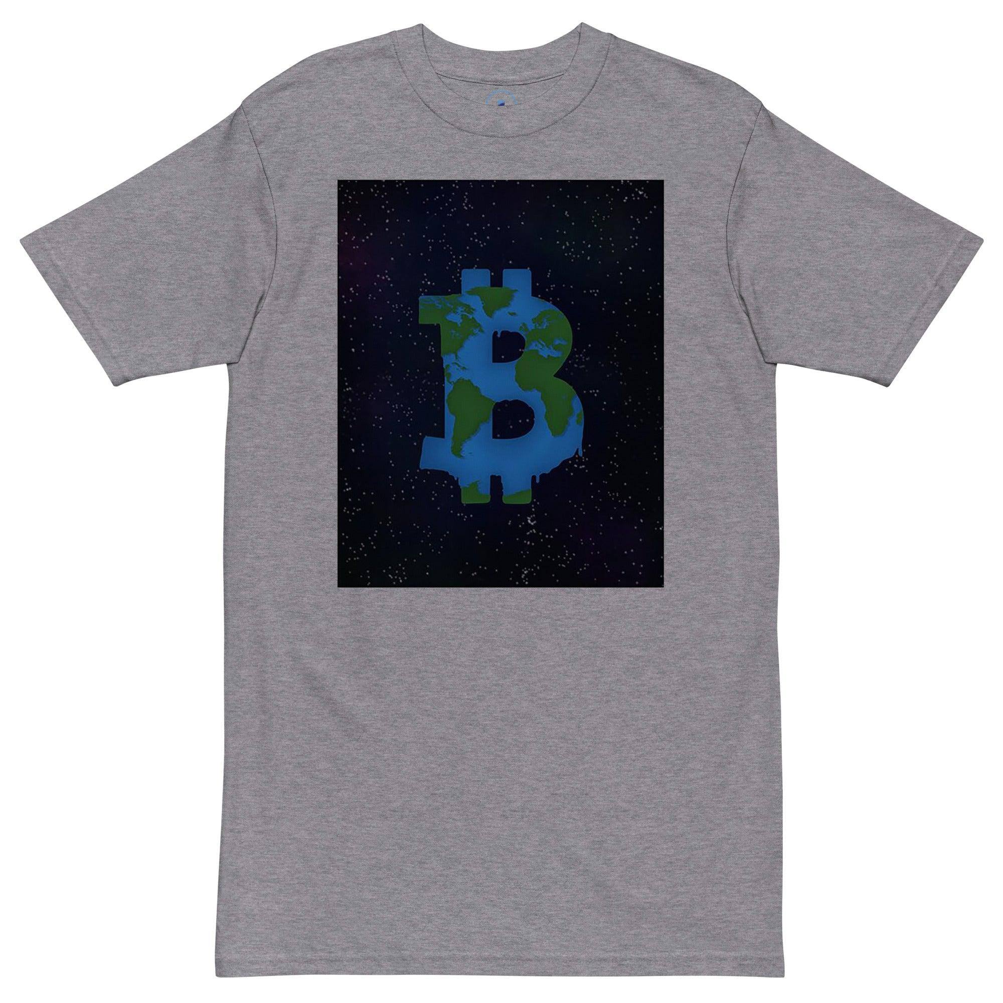 Bitcoin Earth World Art T-Shirt - InvestmenTees