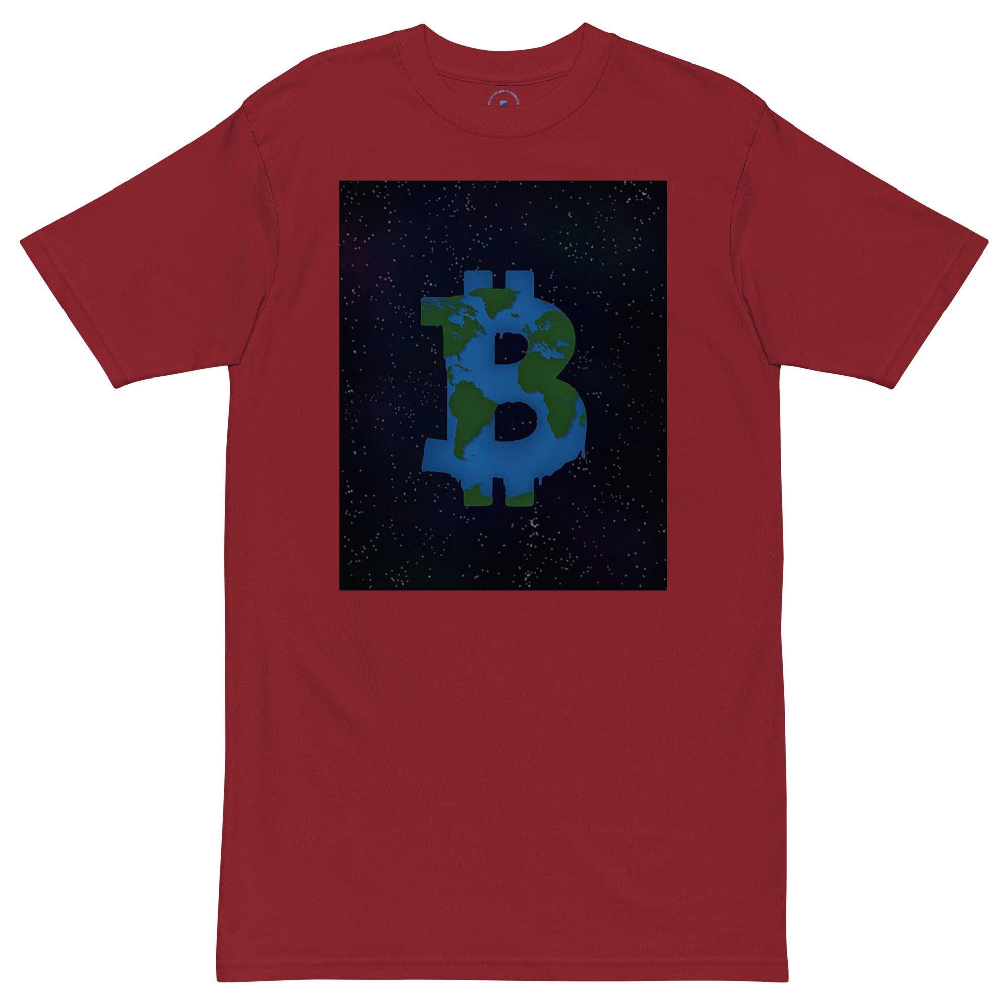 Bitcoin Earth World Art T-Shirt - InvestmenTees