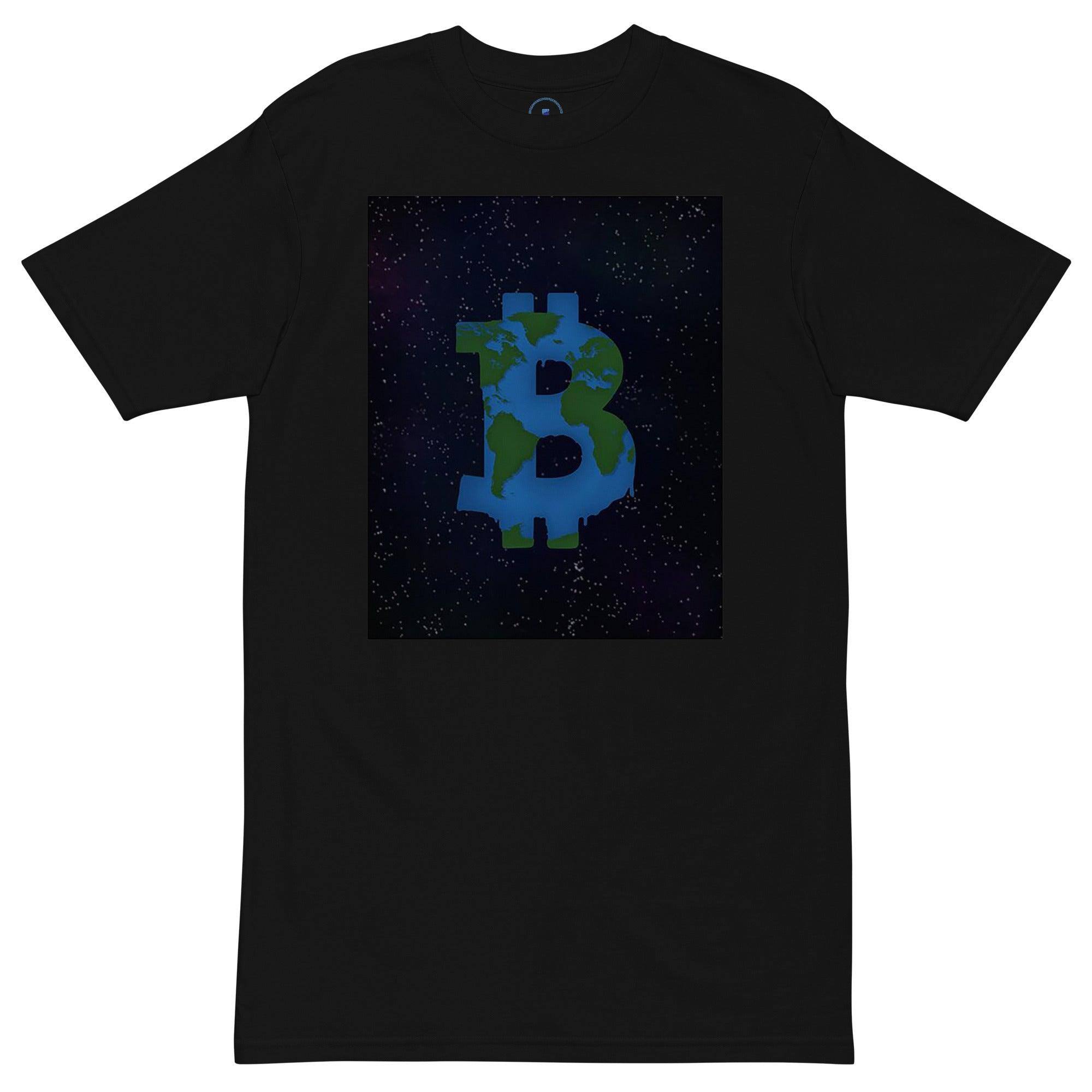 Bitcoin Earth World Art T-Shirt - InvestmenTees