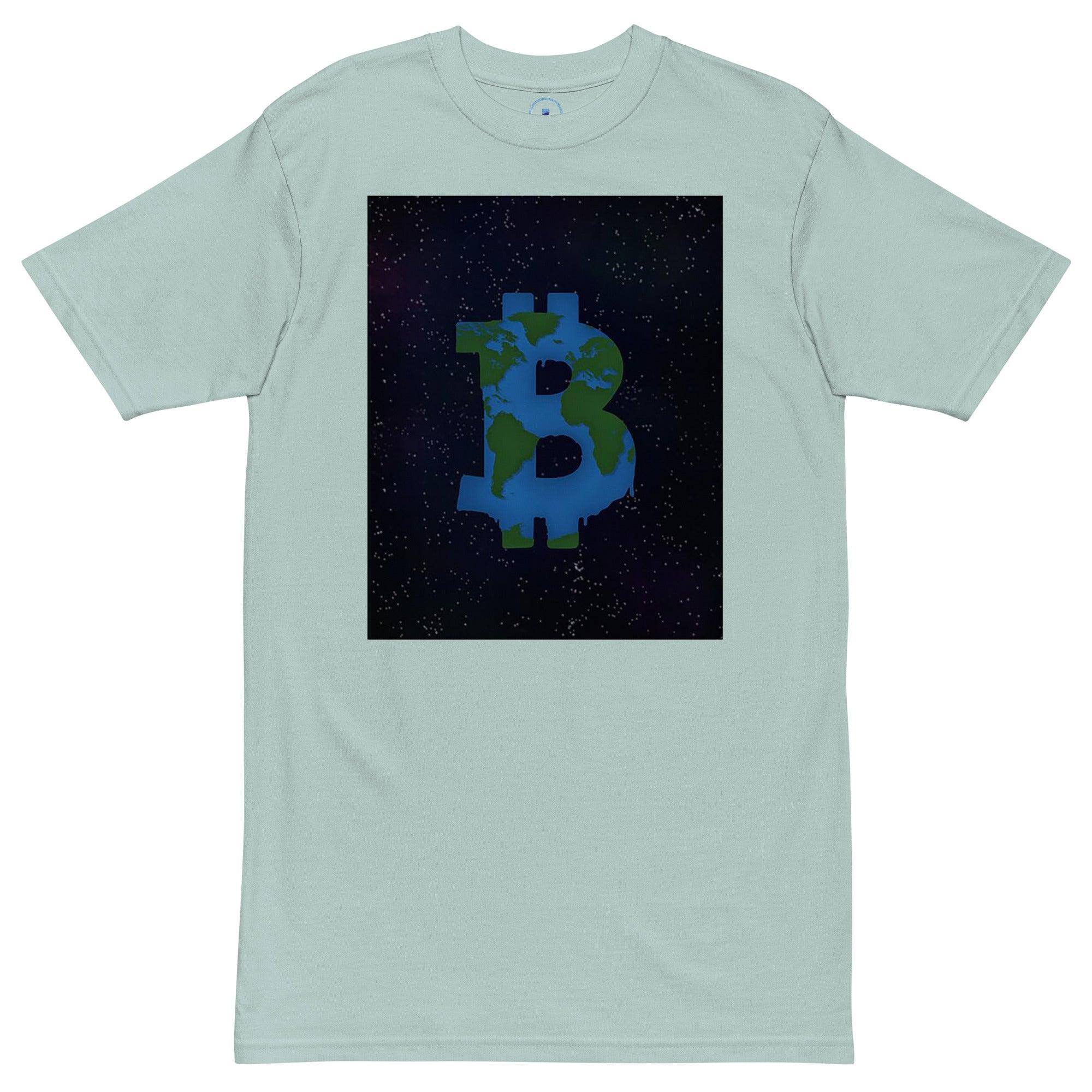 Bitcoin Earth World Art T-Shirt - InvestmenTees