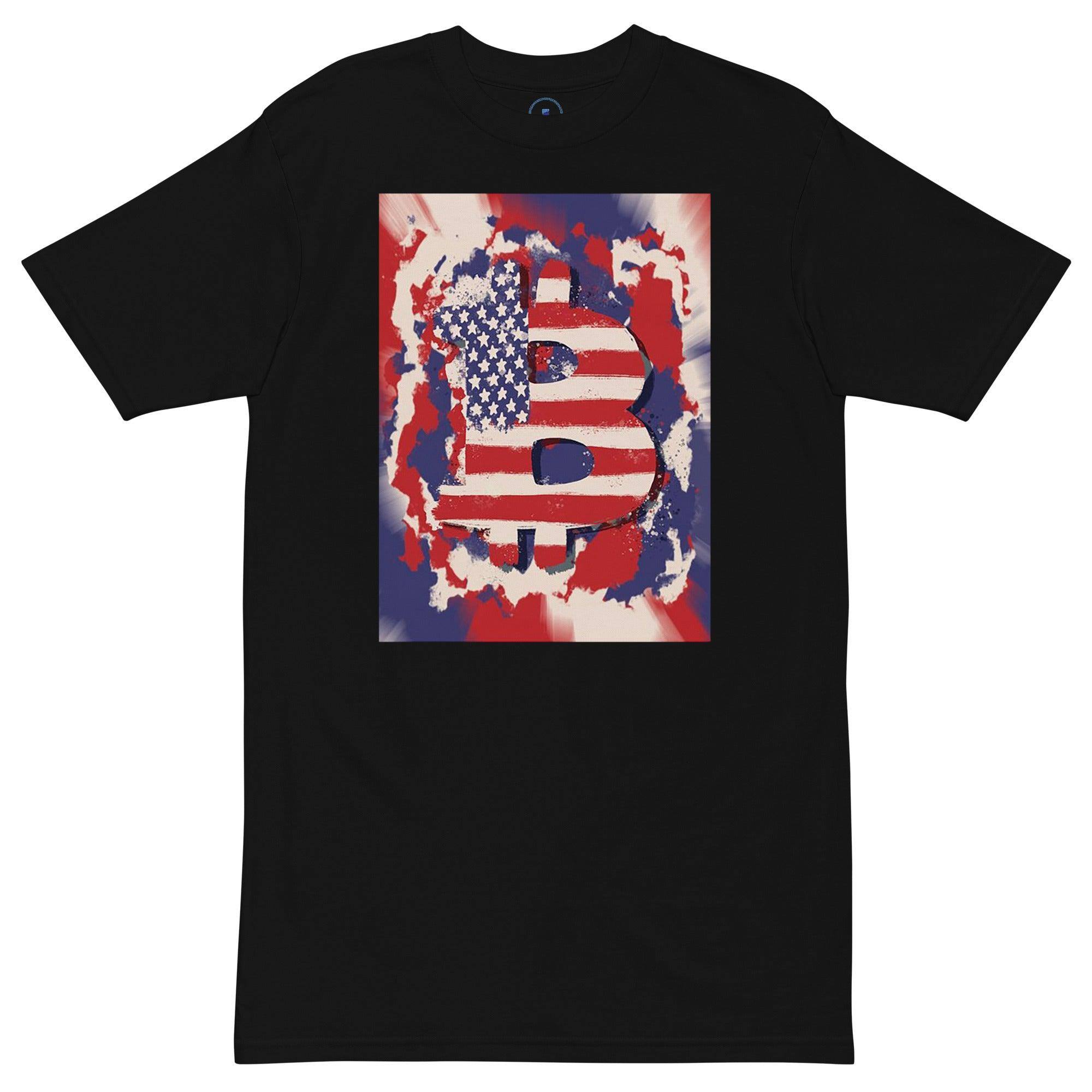 Bitcoin USA Flag Art T-Shirt - InvestmenTees