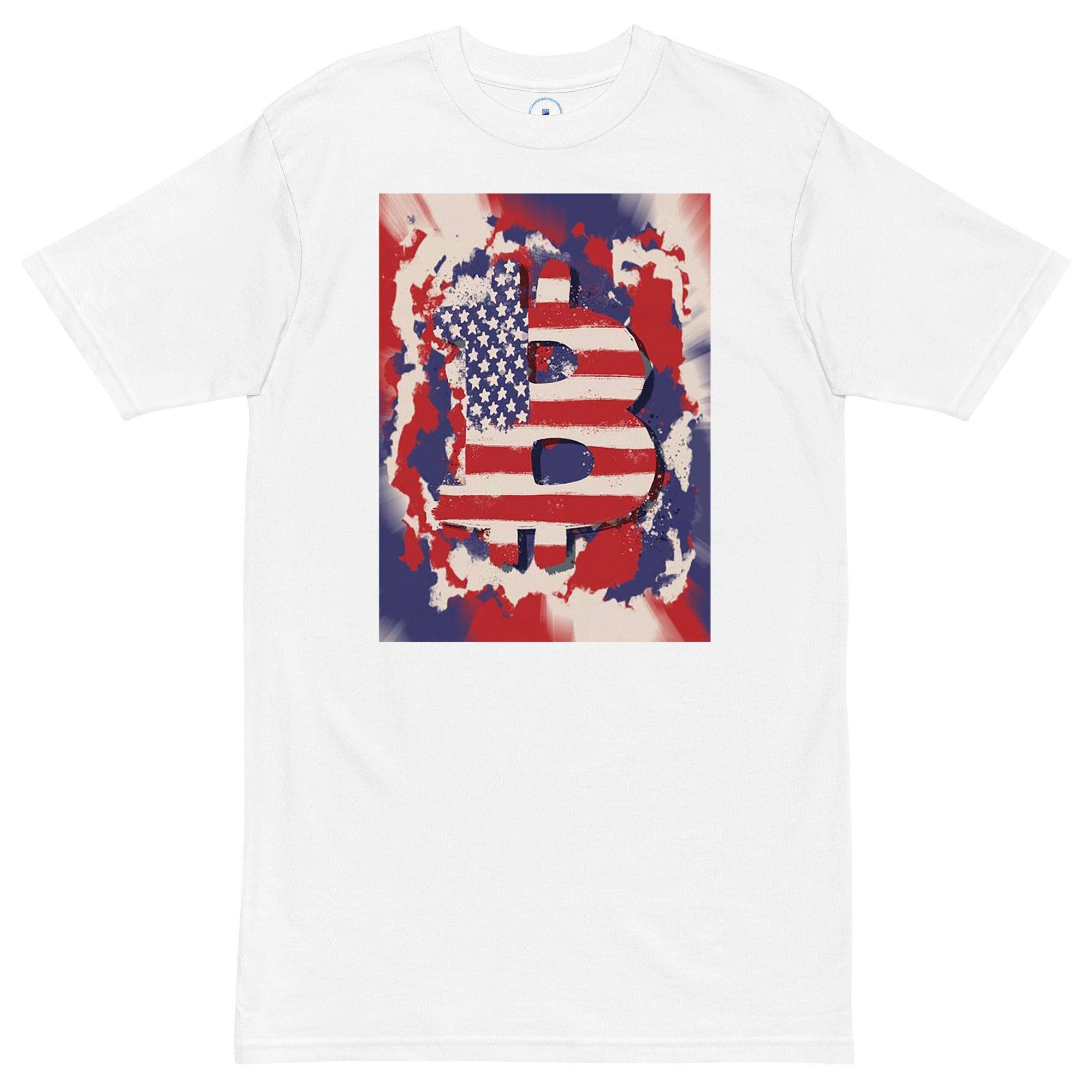 Bitcoin USA Flag Art T-Shirt - InvestmenTees