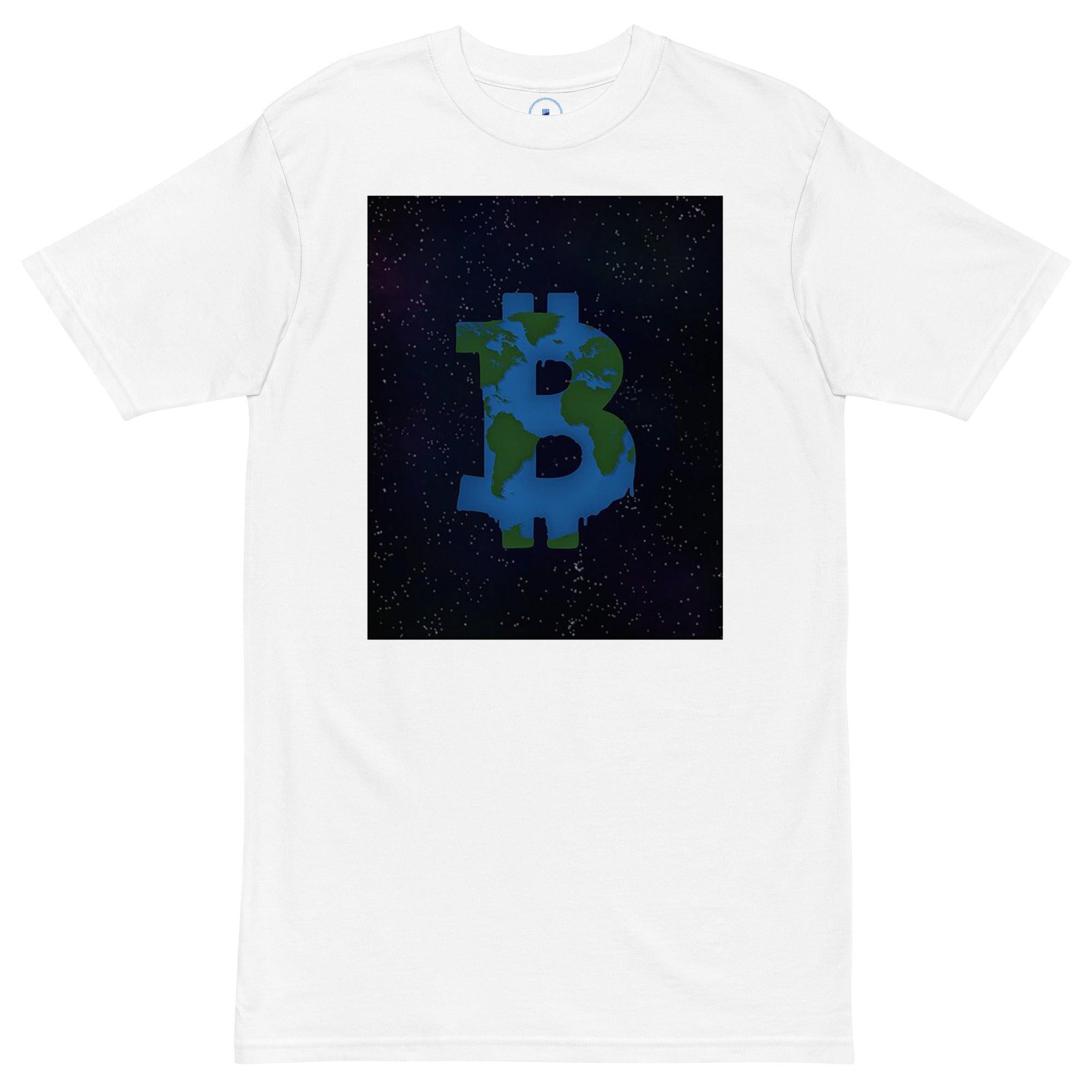 Bitcoin Earth World Art T-Shirt - InvestmenTees
