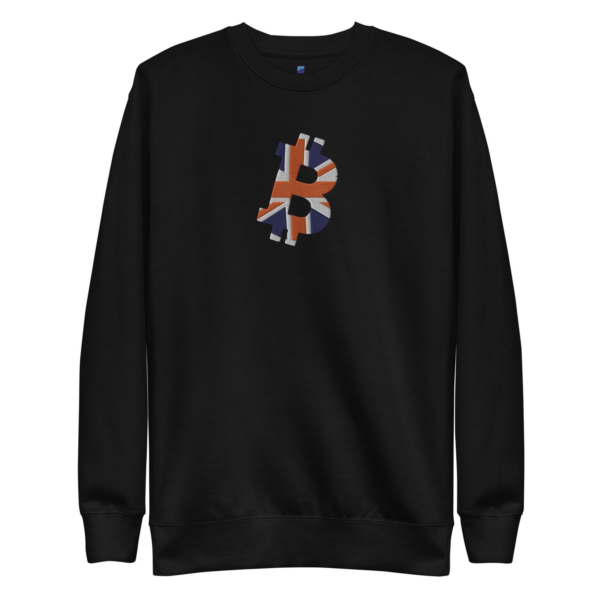 Bitcoin Great Britain Flag Sweatshirt - InvestmenTees