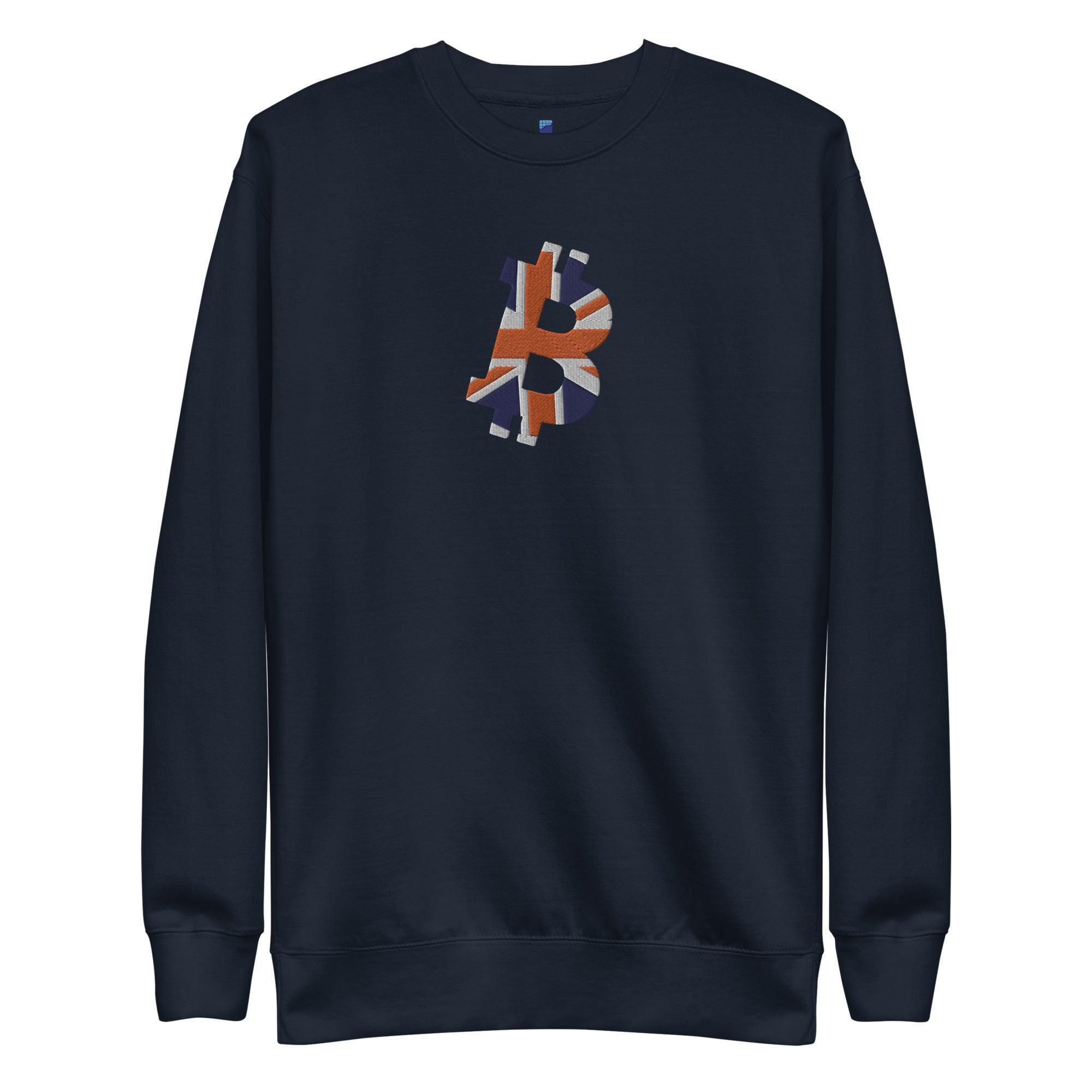 Bitcoin Great Britain Flag Sweatshirt - InvestmenTees