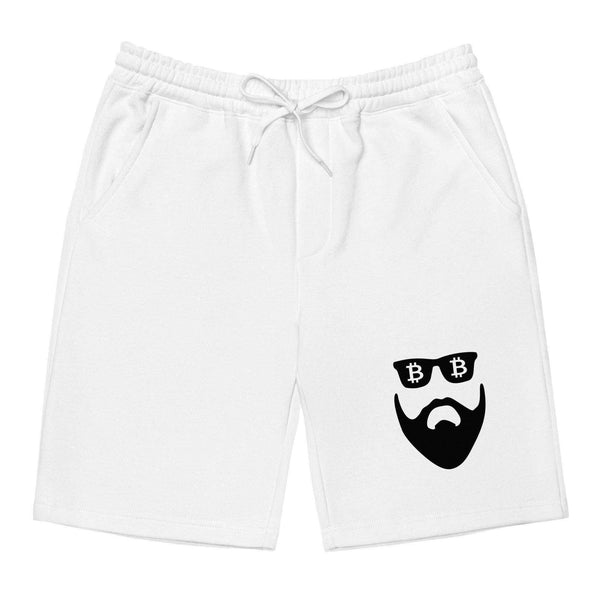 Bitcoin Mustache Face Fleece Shorts - InvestmenTees