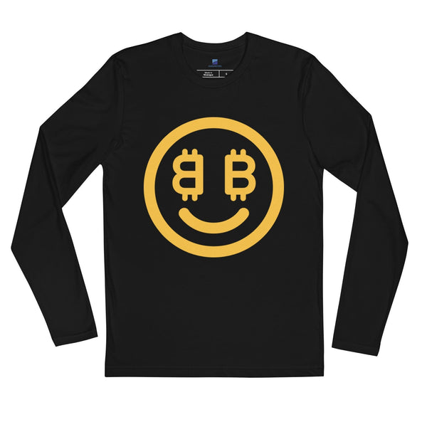 Bitcoin Smiley Face Long Sleeve T-Shirt - InvestmenTees