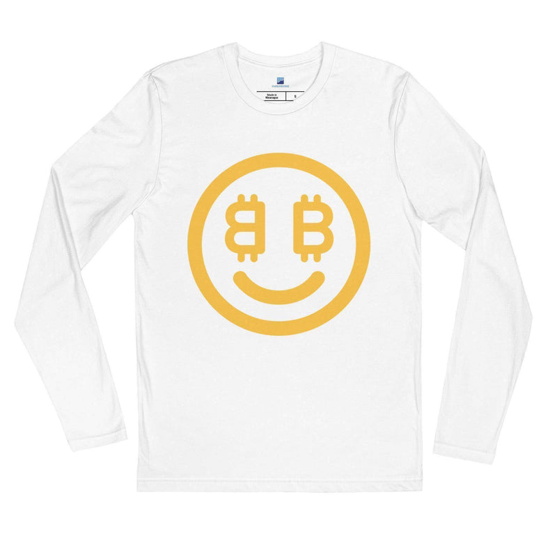 Bitcoin Smiley Face Long Sleeve T-Shirt - InvestmenTees