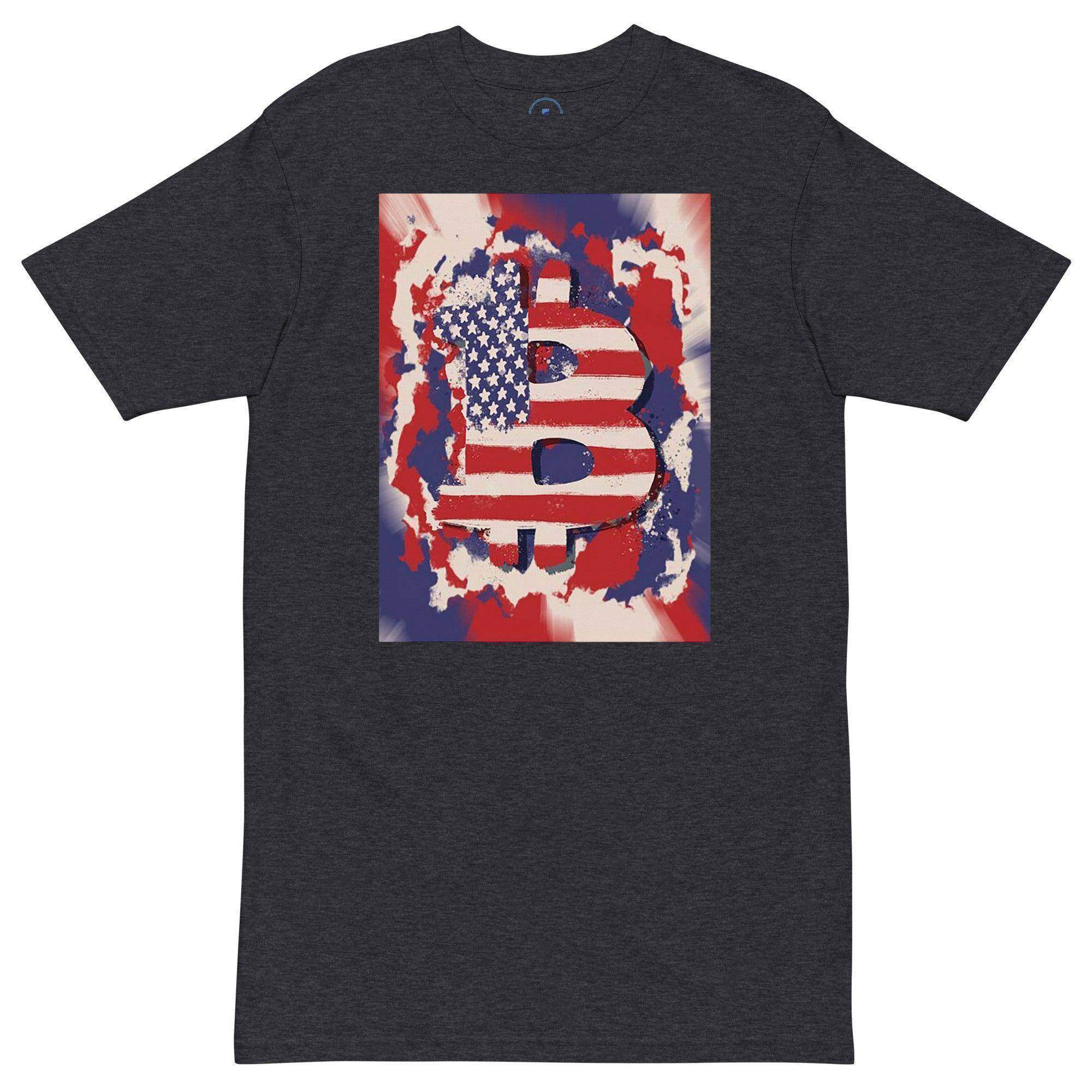 Bitcoin USA Flag Art T-Shirt - InvestmenTees