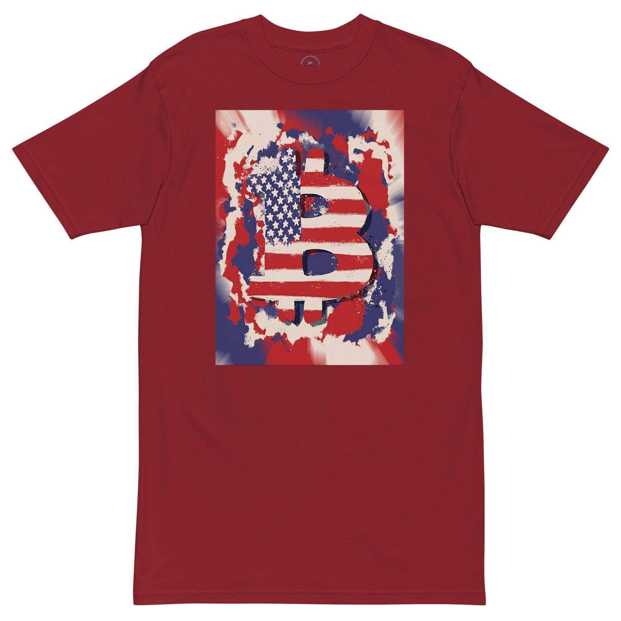 Bitcoin USA Flag Art T-Shirt - InvestmenTees