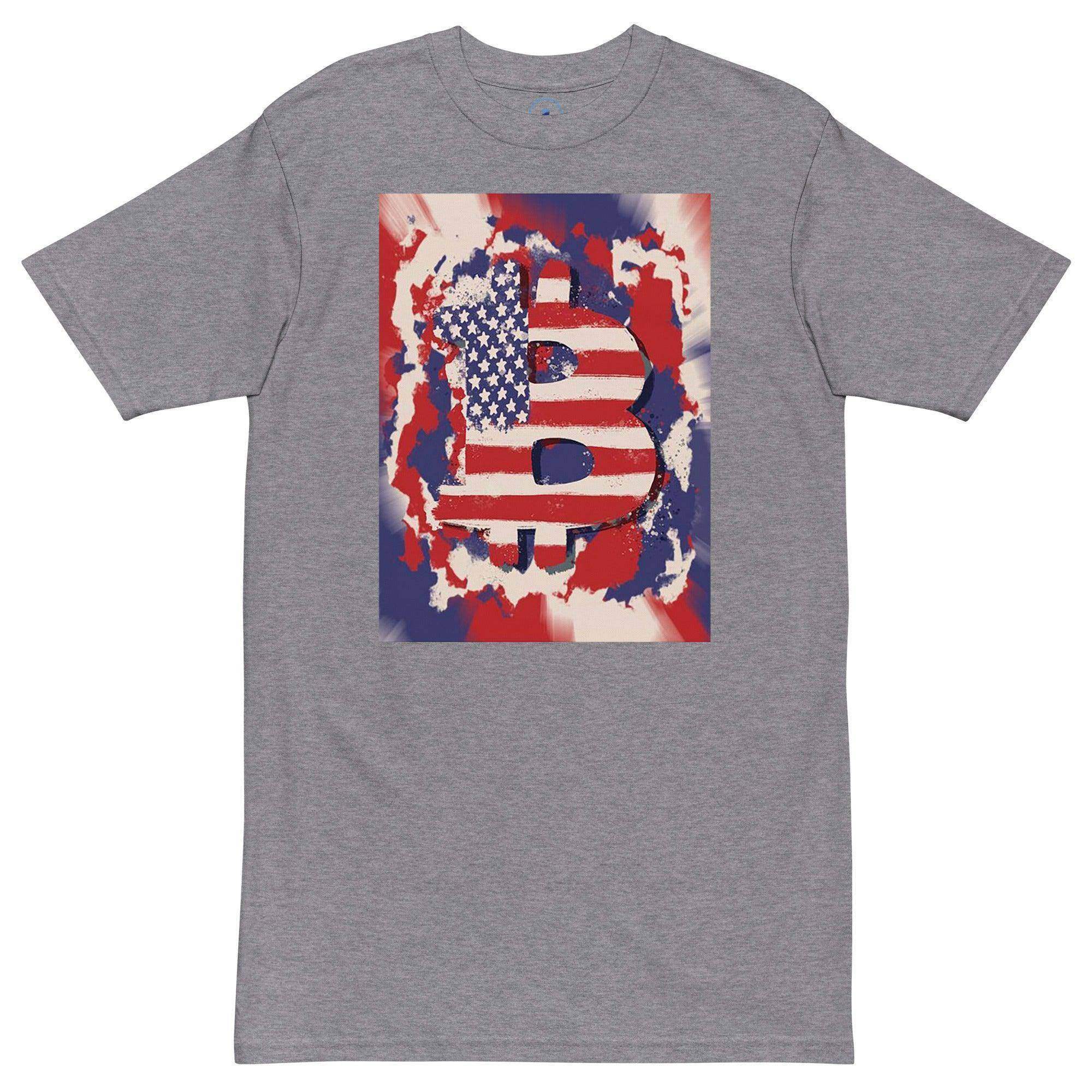 Bitcoin USA Flag Art T-Shirt - InvestmenTees