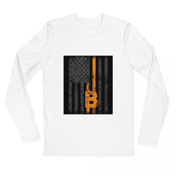 Bitcoin USA Flag Long Sleeve T-Shirt - InvestmenTees