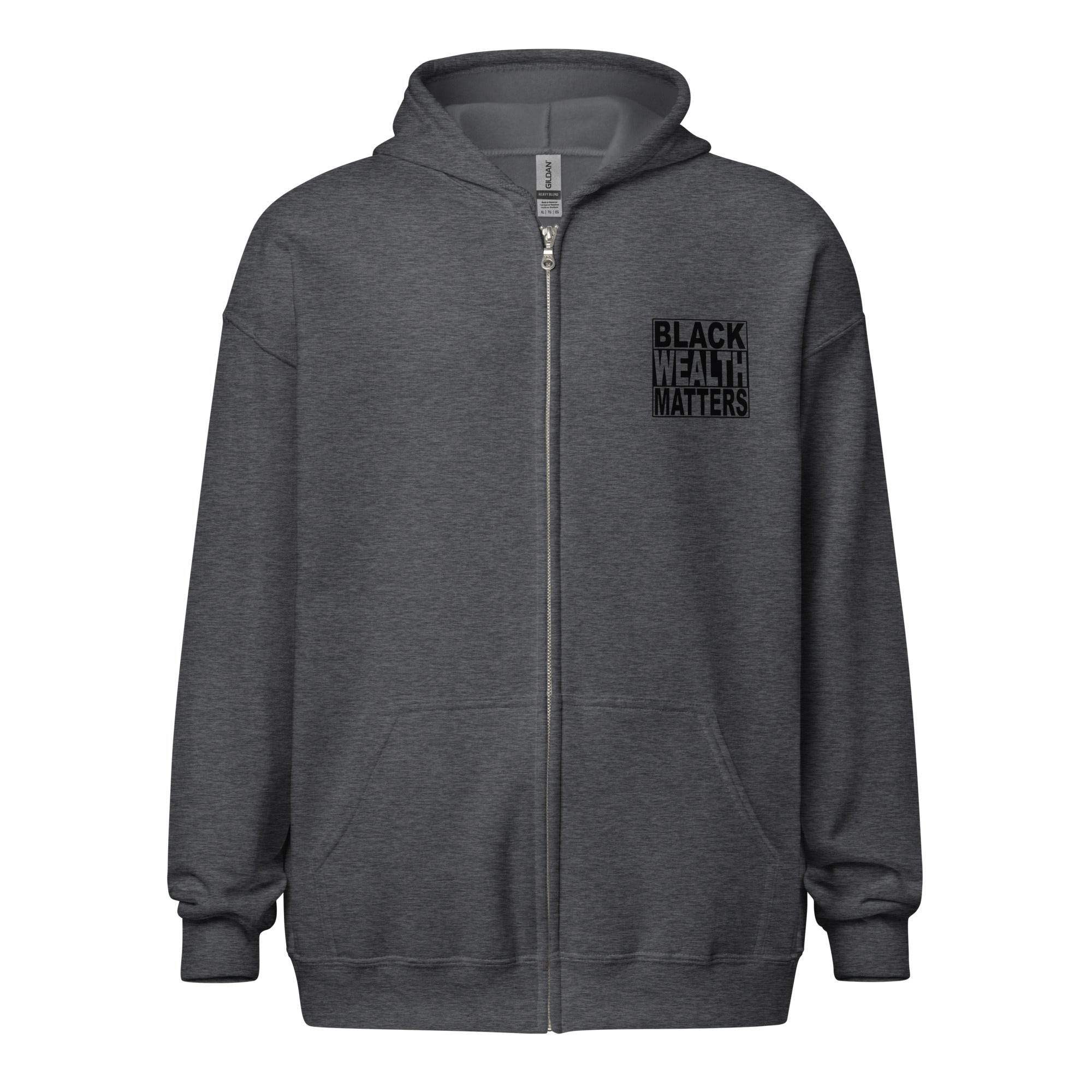 Black Wall Street Zip Up Hoodie - InvestmenTees