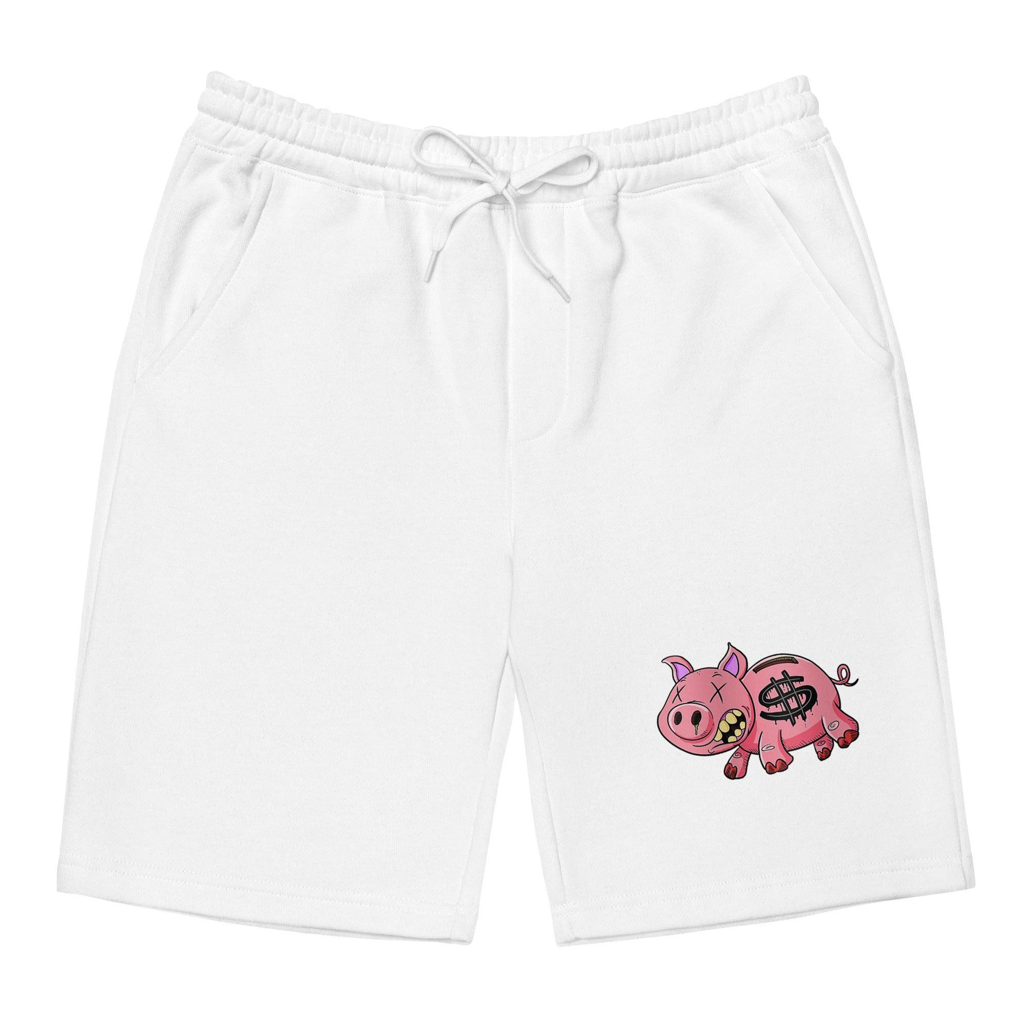 Evil Piggy Bank Fleece Shorts - InvestmenTees