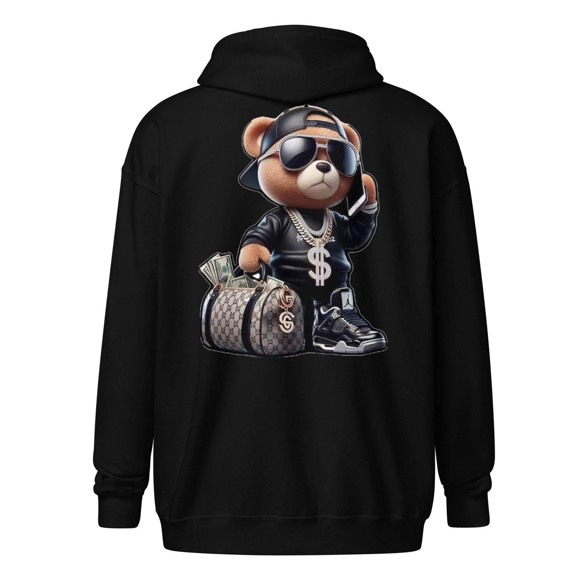 Stylish Bearish Zip Up Hoodie - InvestmenTees