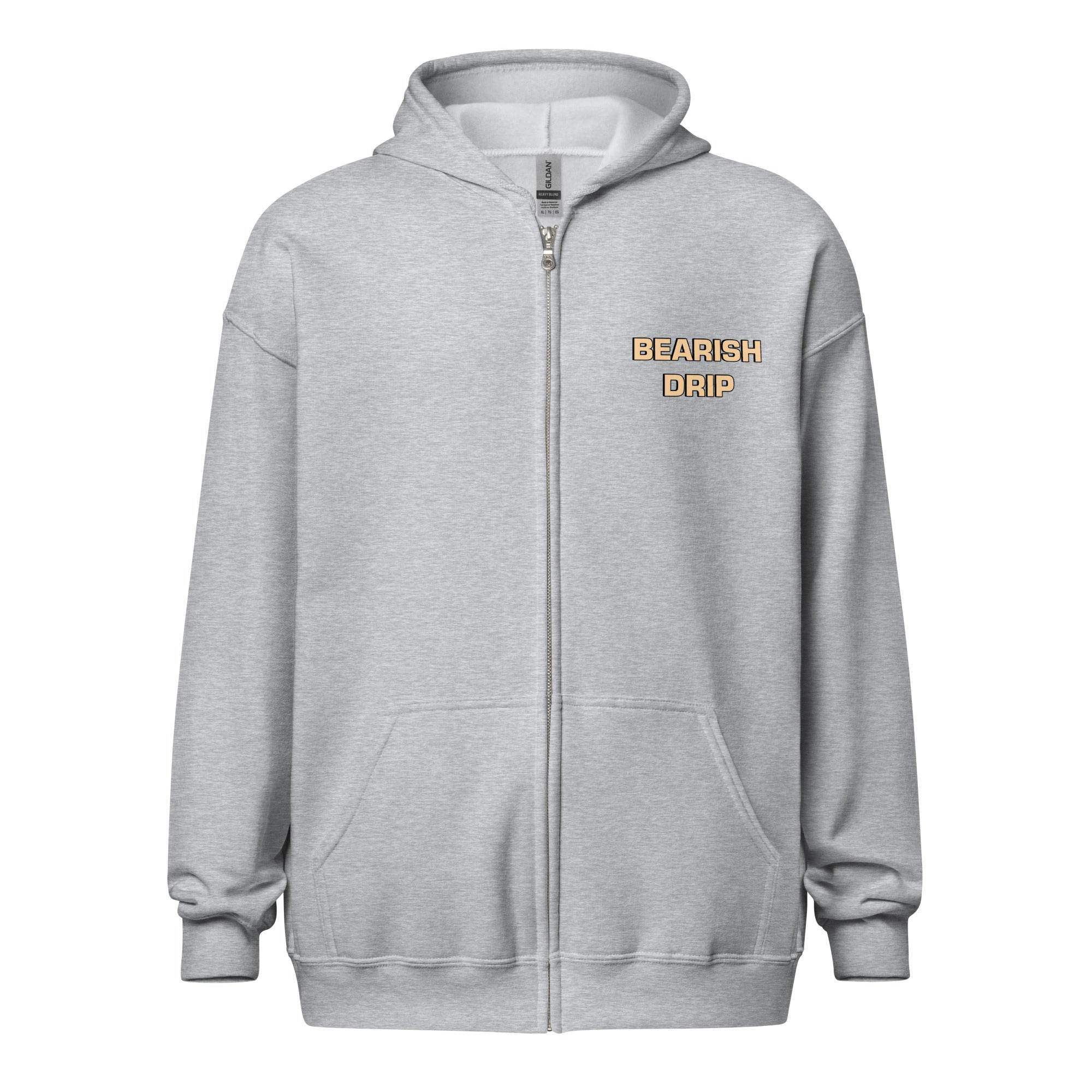 Stylish Bearish Zip Up Hoodie - InvestmenTees