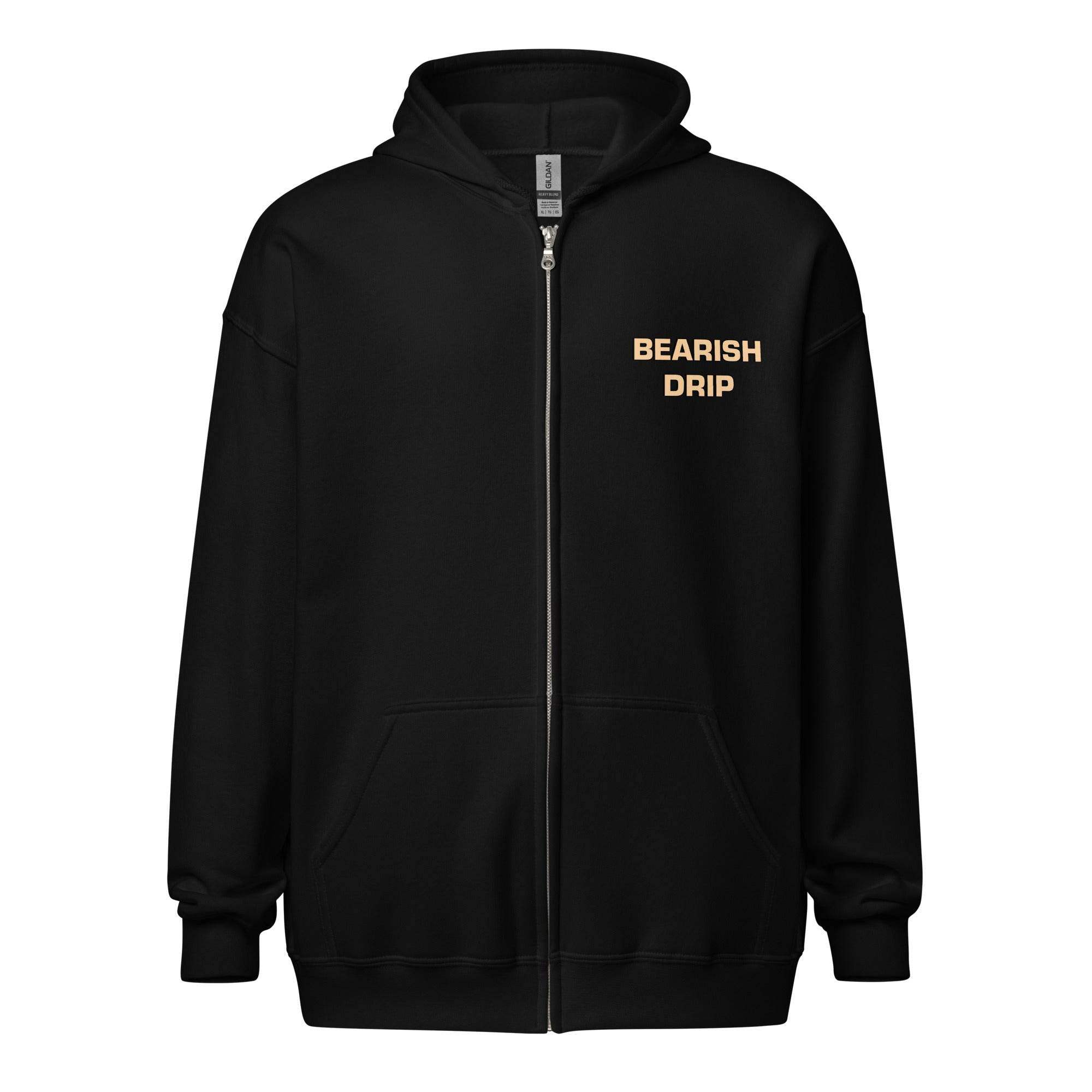 Stylish Bearish Zip Up Hoodie - InvestmenTees